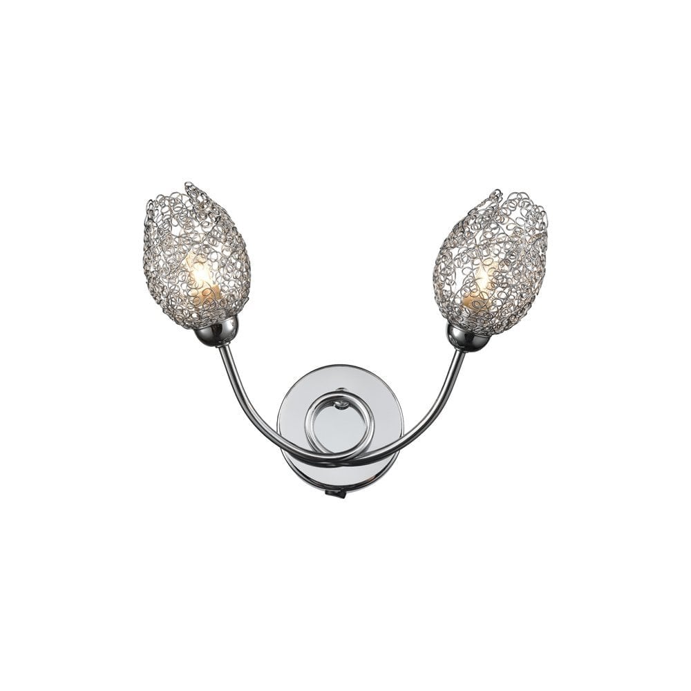 Wall Light In Chrome With Small Wire Shades FL2404-2