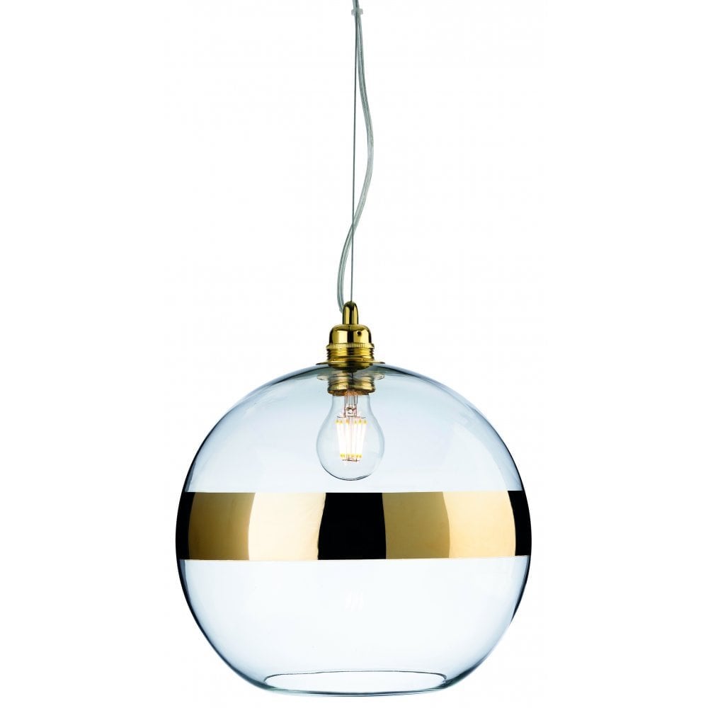Saturn Modern Glass Ceiling Pendant Light With Gold Detail 7639GO