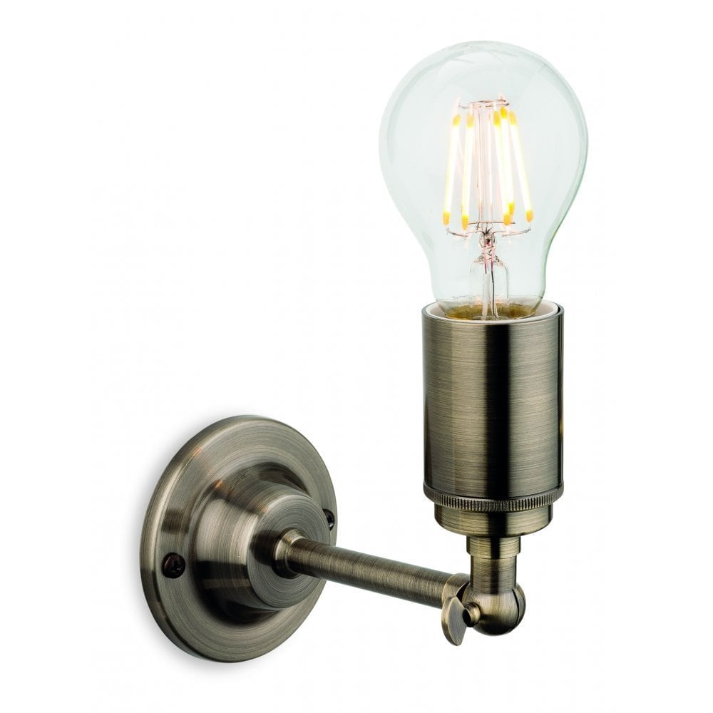 Indy Industrial Wall Light In Antique Brass Finish 7650AB