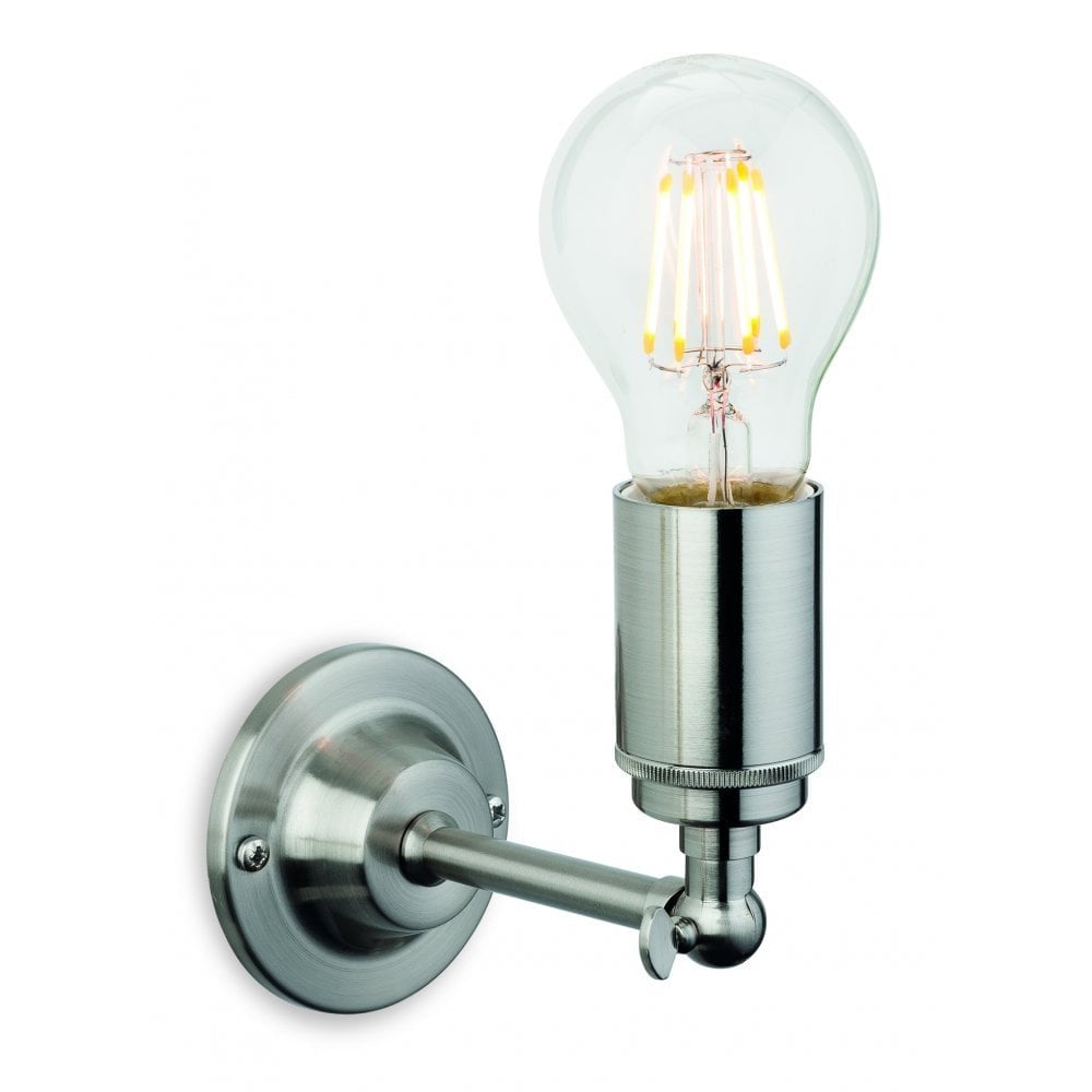 Indy Industrial Wall Light In Brushed Steel Finish 7650BS