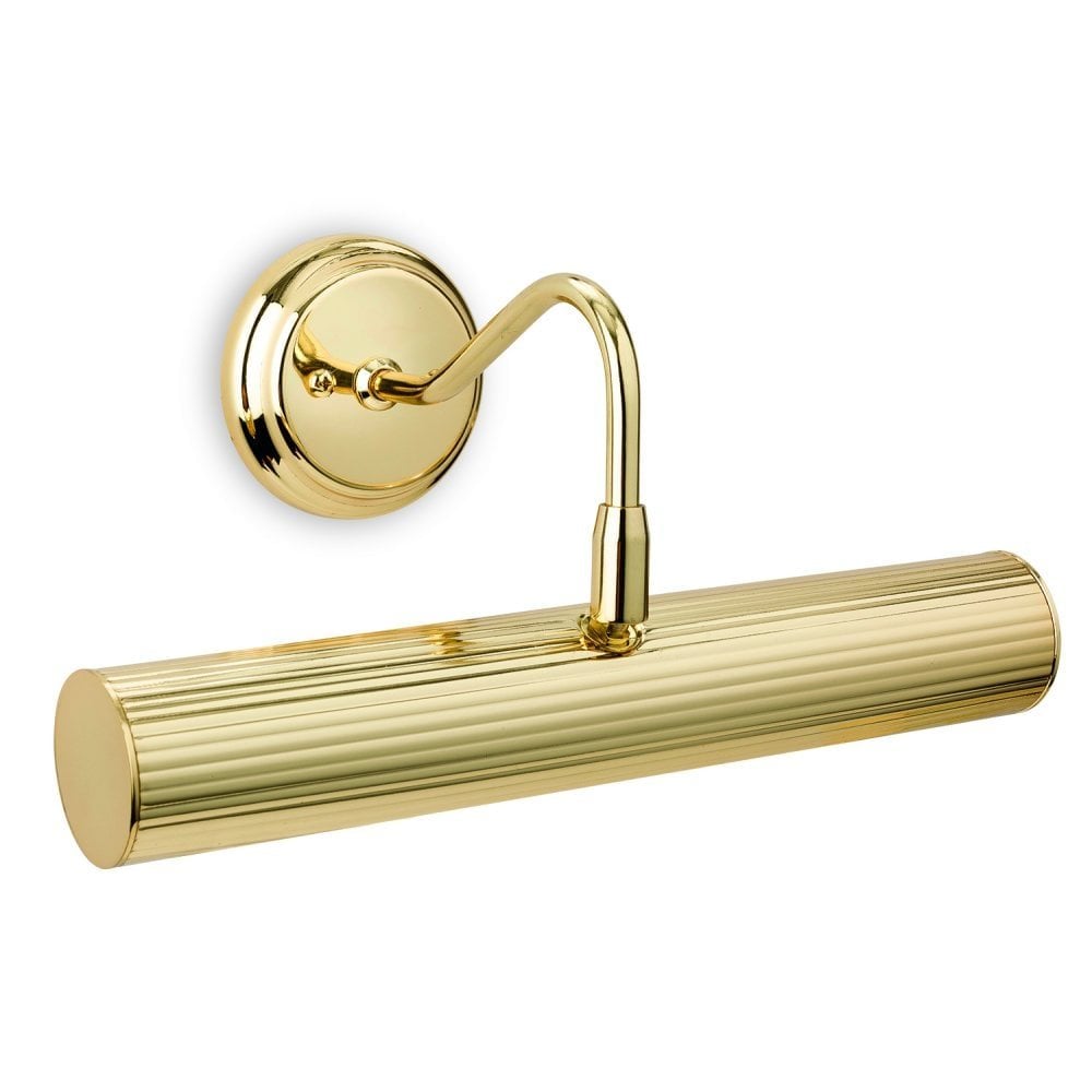 Reeded Classic Picture Light In Polished Brass Finish 7651BR