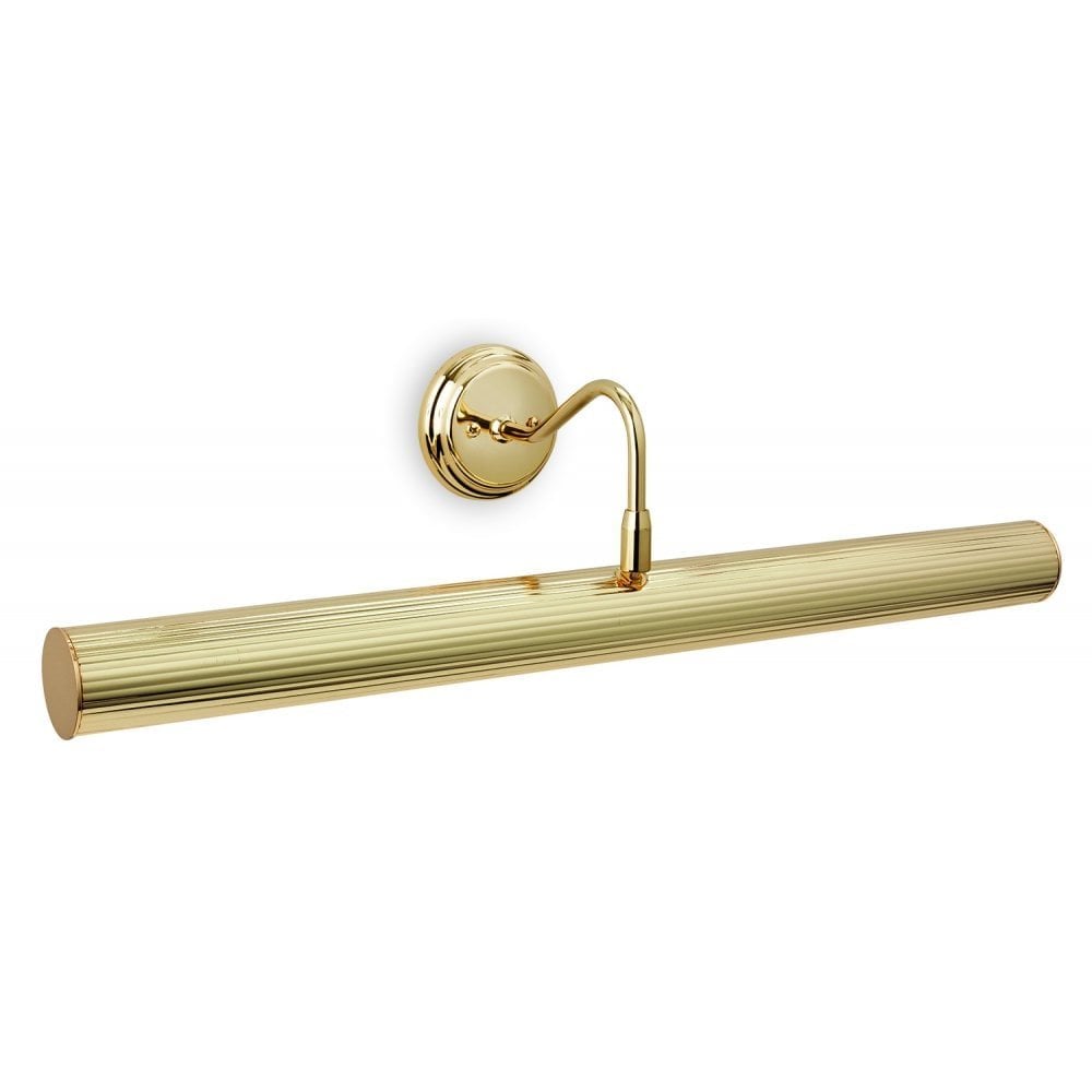 Reeded Large Classic Picture Light In Polished Brass Finish 7652BR