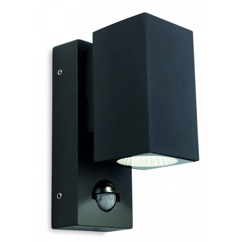 Dino LED Outdoor PIR Single Wall Light In Graphite Finish IP44 7676GP