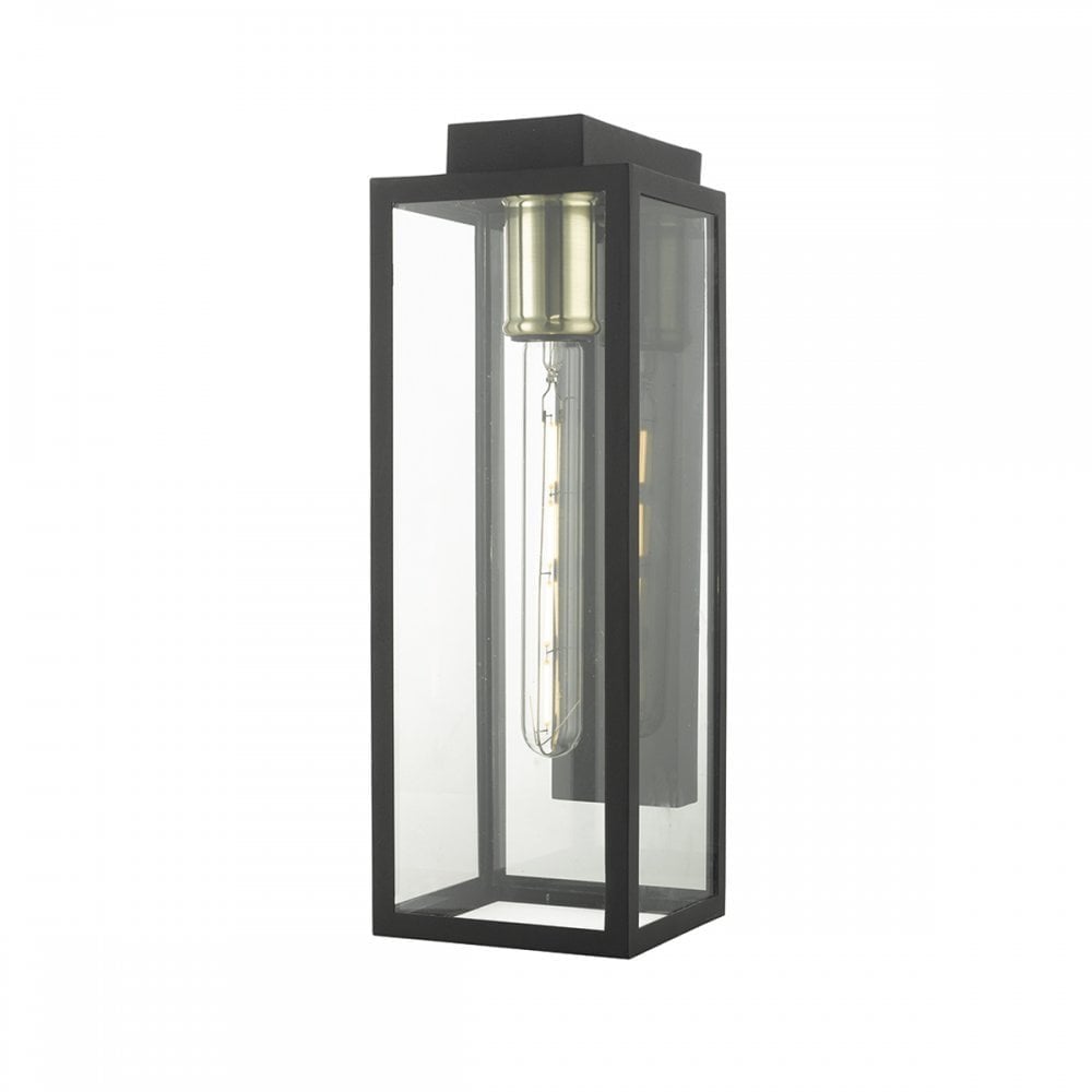 Naxos Contemporary Outdoor Wall Light In Black Finish IP43 NAX1522