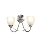 Cooper 2 Light Wall Light In Satin Nickel Finish With Opal Glass D0237