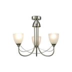 Cooper 3 Light Ceiling Pendant Light In Satin Nickel With Opal Shades D0042