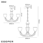 Cooper 3 Light Ceiling Pendant Light In Satin Nickel With Opal Shades D0042
