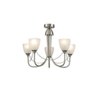 Cooper 5 Light Ceiling Pendant Light In Satin Nickel With Opal Shades D0236