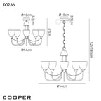 Cooper 5 Light Ceiling Pendant Light In Satin Nickel With Opal Shades D0236