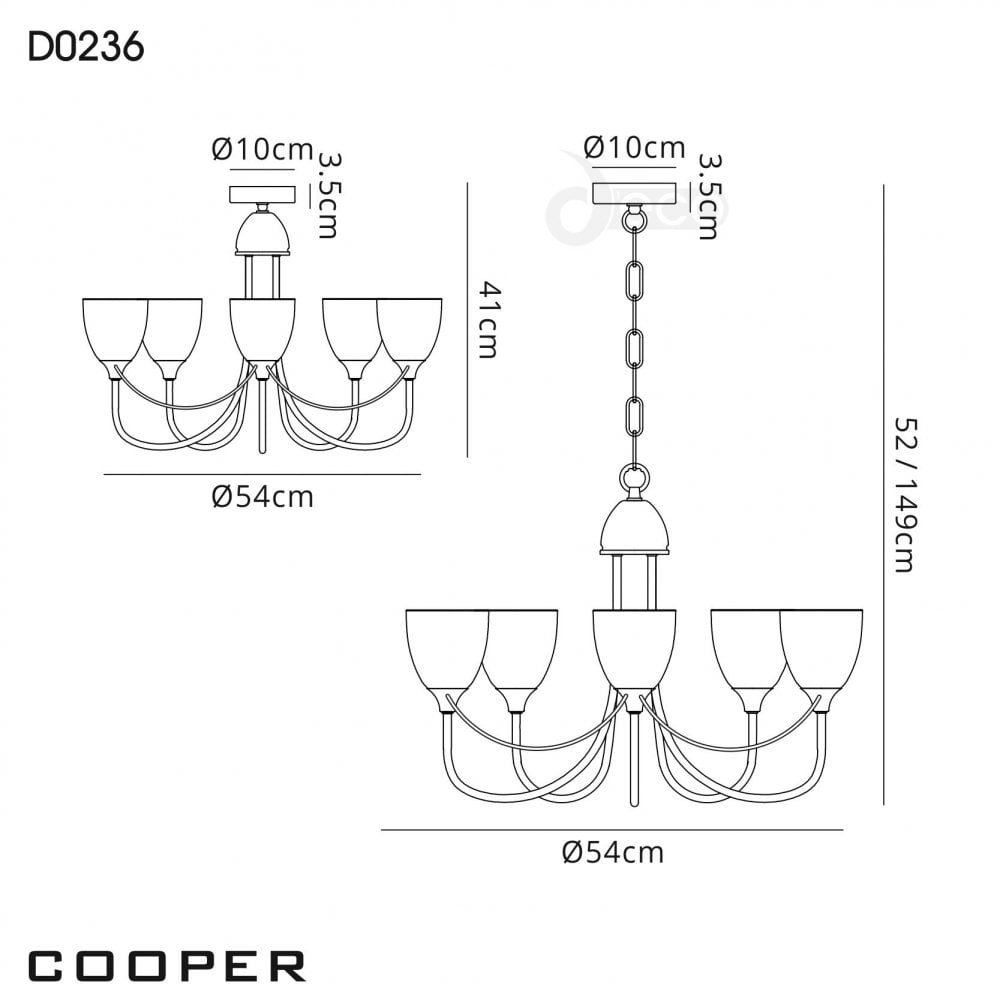 Cooper 5 Light Ceiling Pendant Light In Satin Nickel With Opal Shades D0236