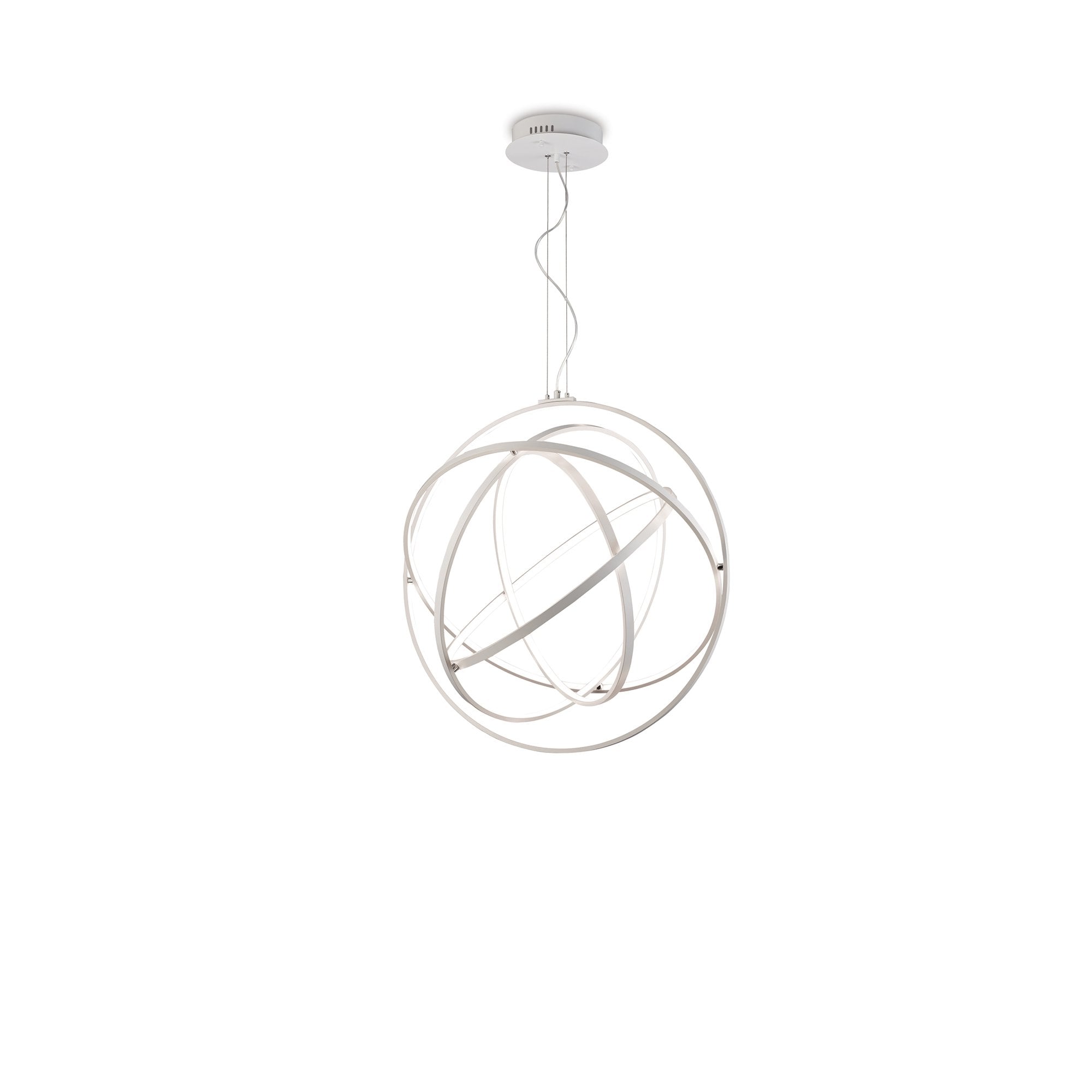 Orbital Modern Dimmable Large LED Ceiling Pendant Light In White Finish M5740