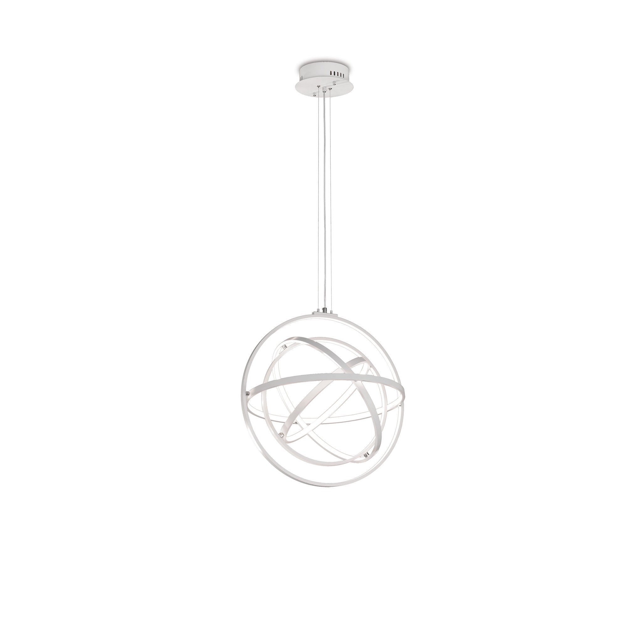 Orbital Modern Dimmable Medium LED Ceiling Pendant Light In White Finish M5741