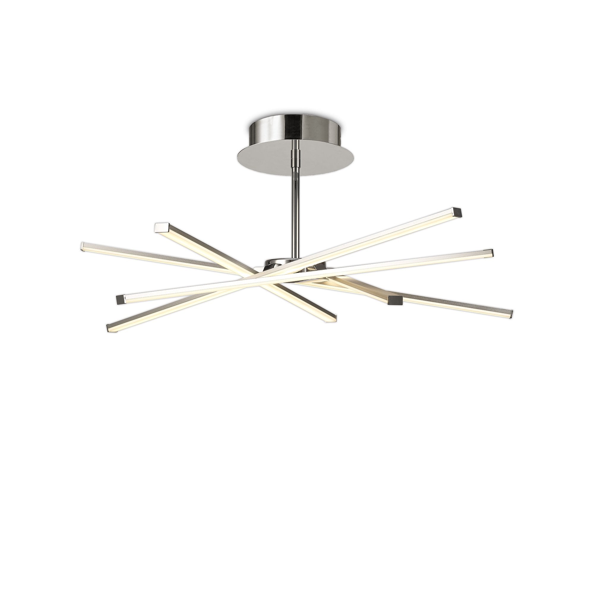 Star Modern LED Semi Flush Ceiling Light In Silver And Chrome Finish M5918