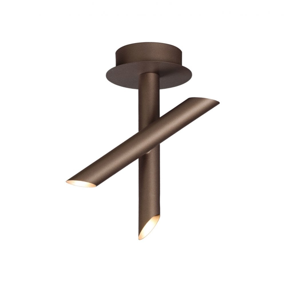Take Modern 3 Light LED Semi Flush Ceiling Light In Bronze Finish M5772