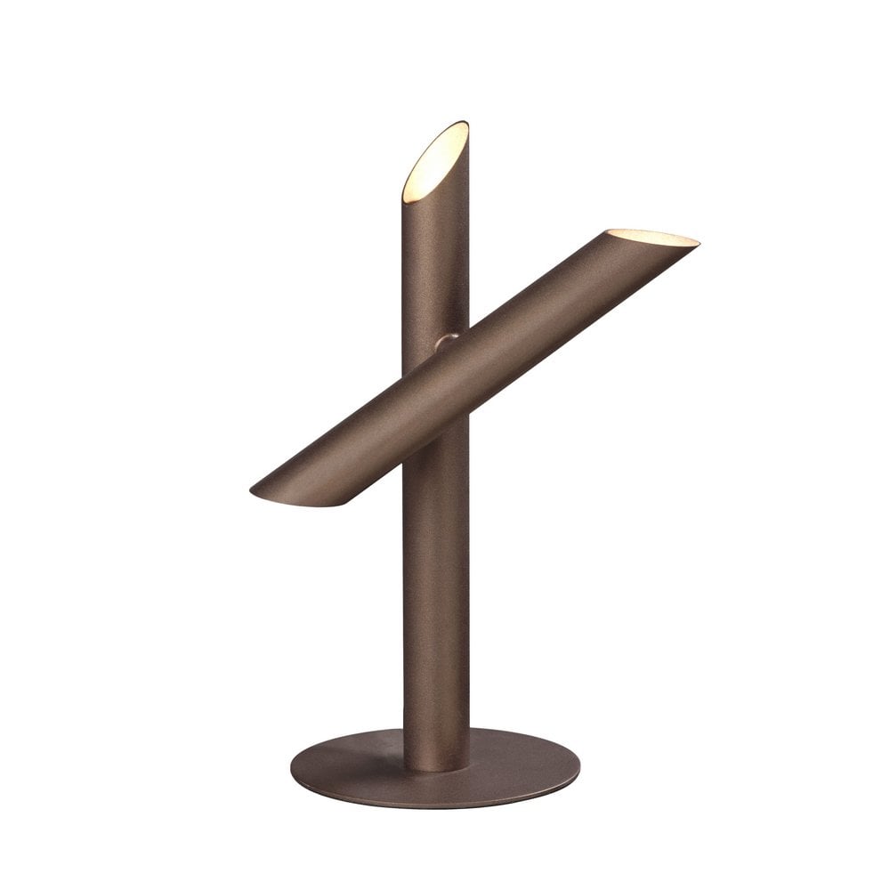 Take Modern 3 Light LED Table Lamp In Bronze Finish M5777