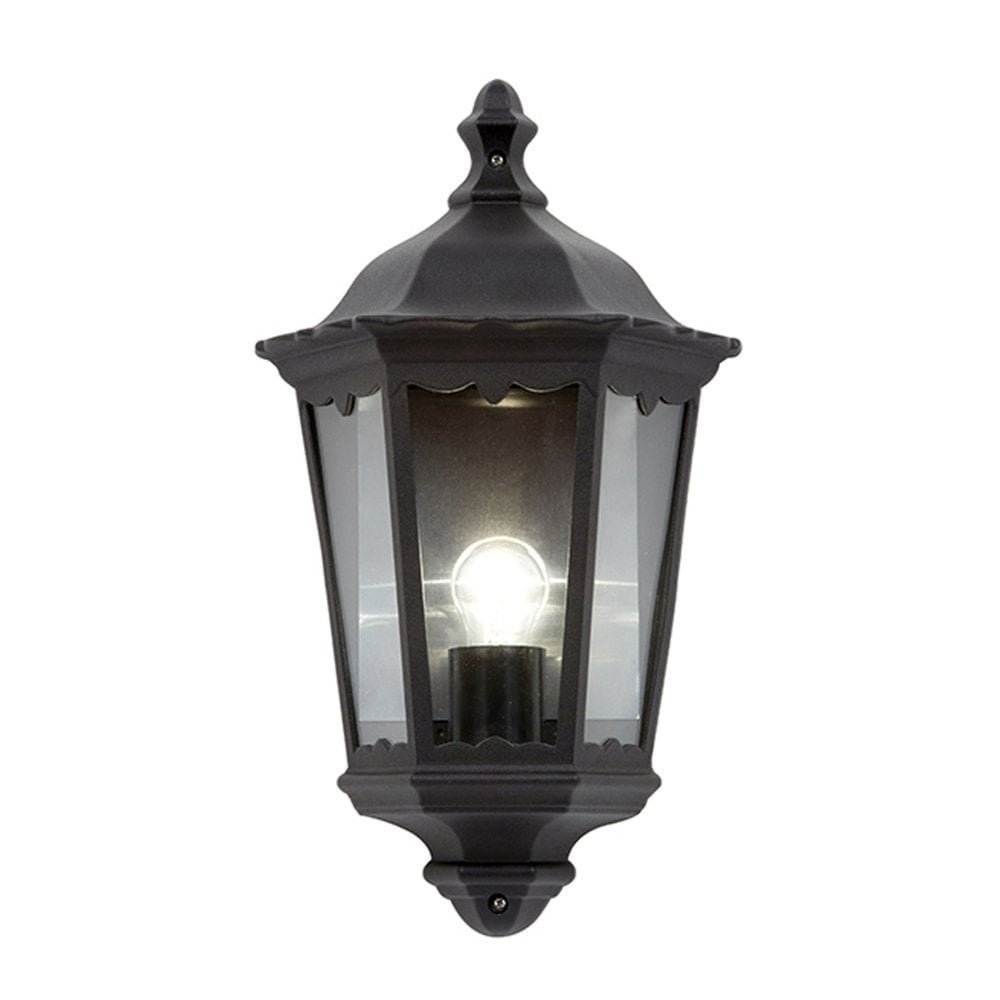 Burford Traditional Outdoor Wall Lantern In Matt Black Finish IP44 76547