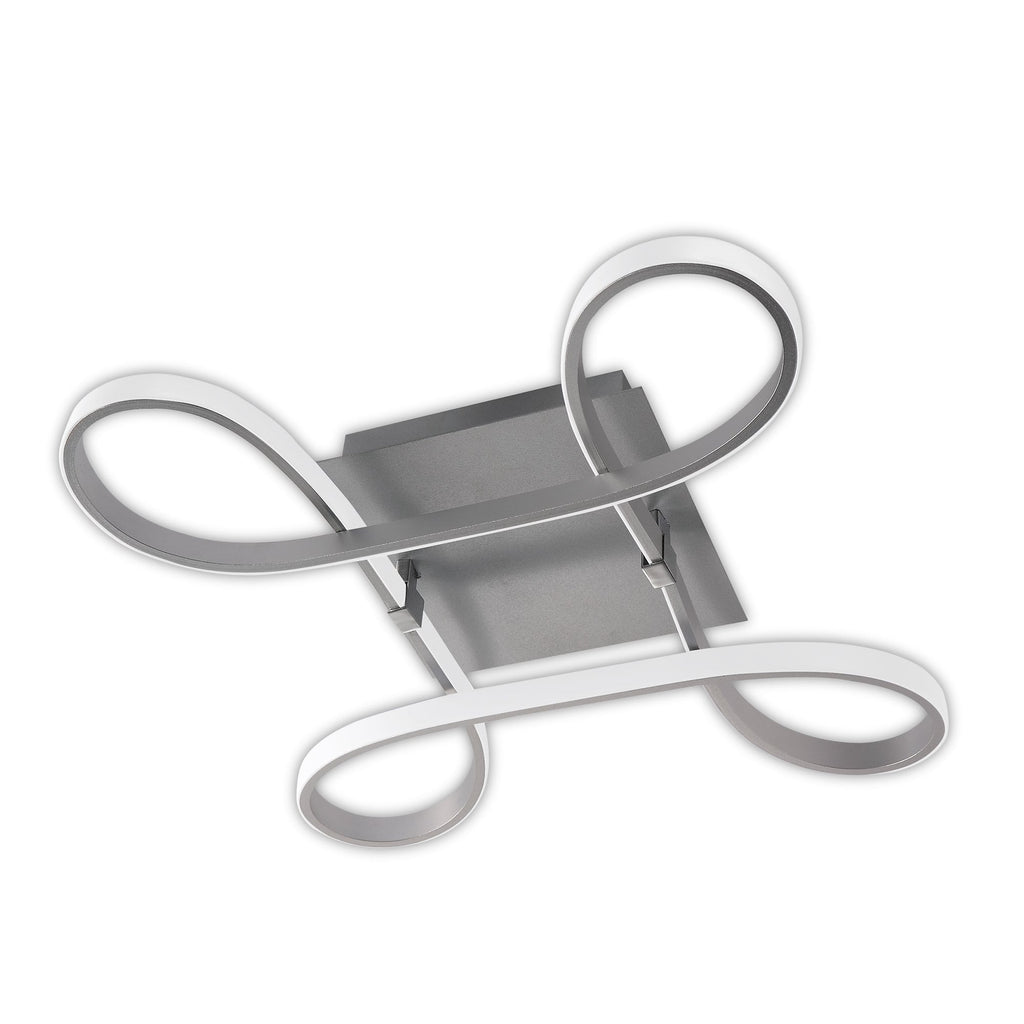 Knot Modern LED Flush Ceiling Light In Silver And Chrome Finish M4990
