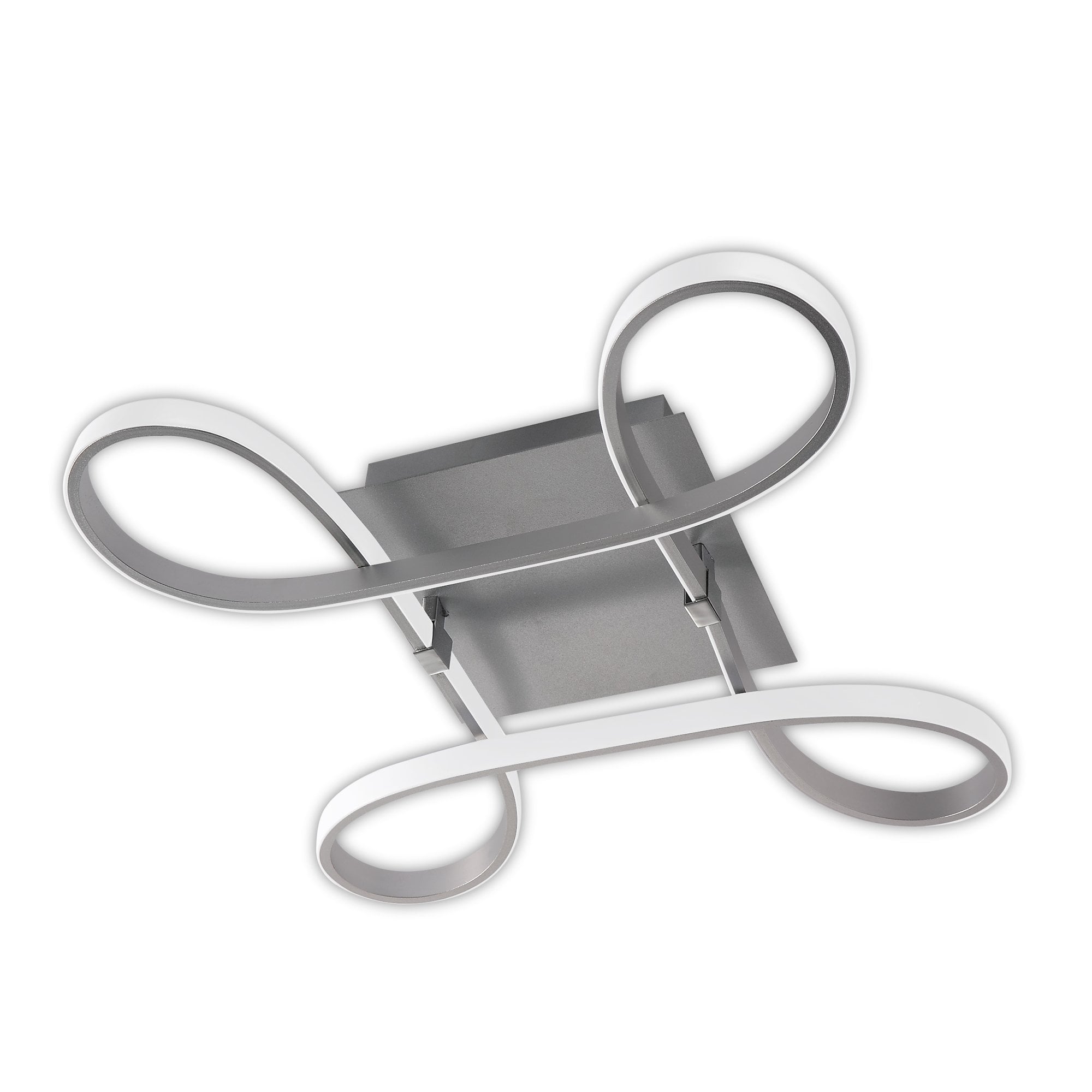 Knot Modern LED Flush Ceiling Light In Silver And Chrome Finish M4990