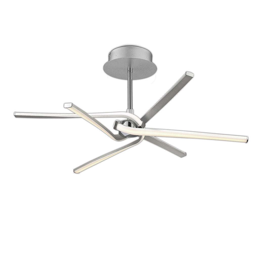 Knot Modern LED 3 + 3 Telescopic Ceiling Light In Silver And Chrome Finish M4991
