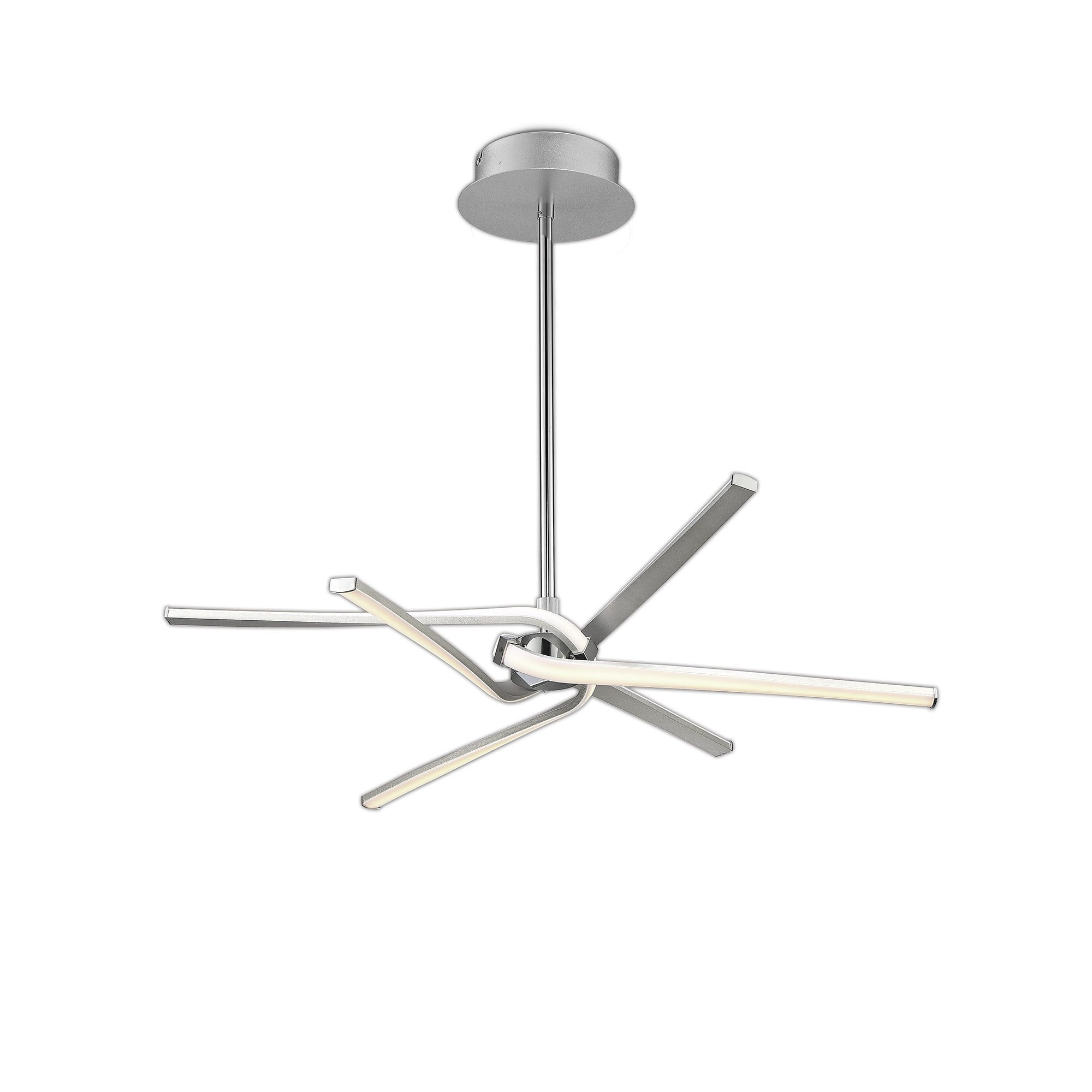Knot Modern LED 3 + 3 Telescopic Ceiling Light In Silver And Chrome Finish M4991