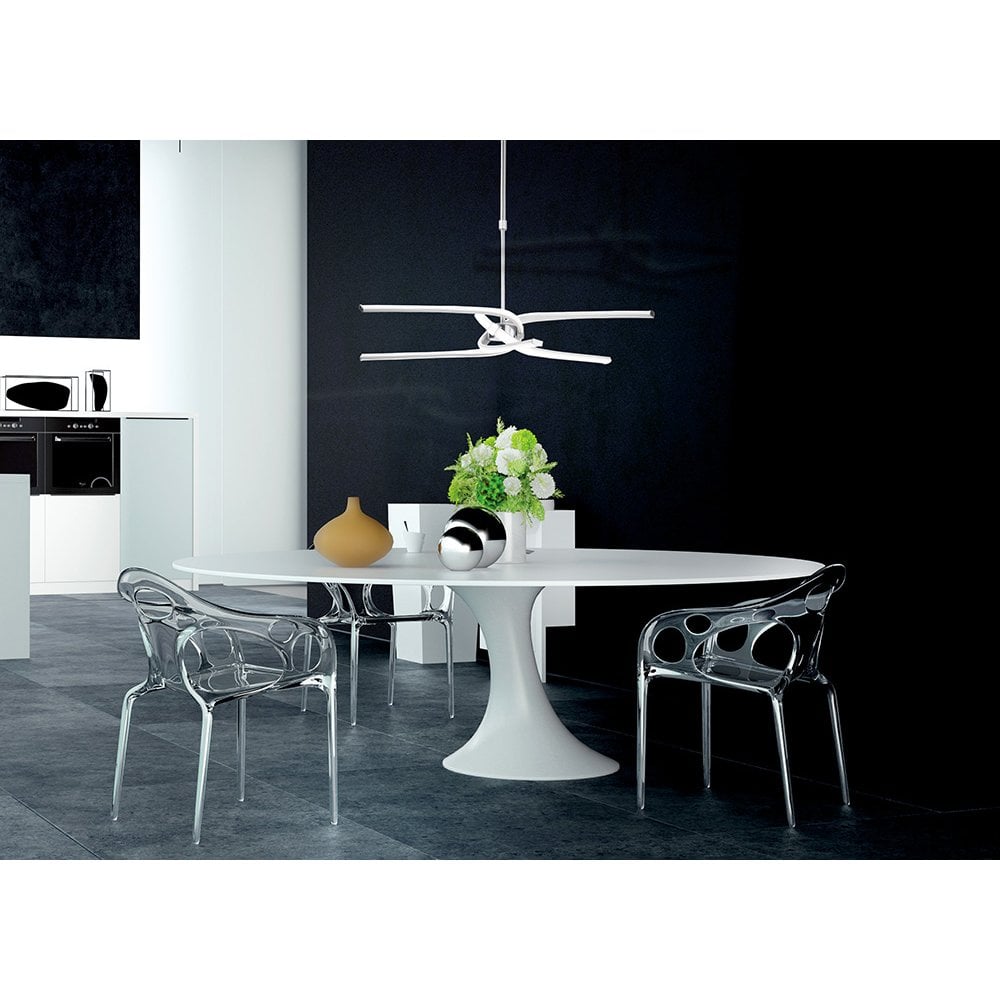 Knot Modern LED 3 + 3 Telescopic Ceiling Light In Silver And Chrome Finish M4991