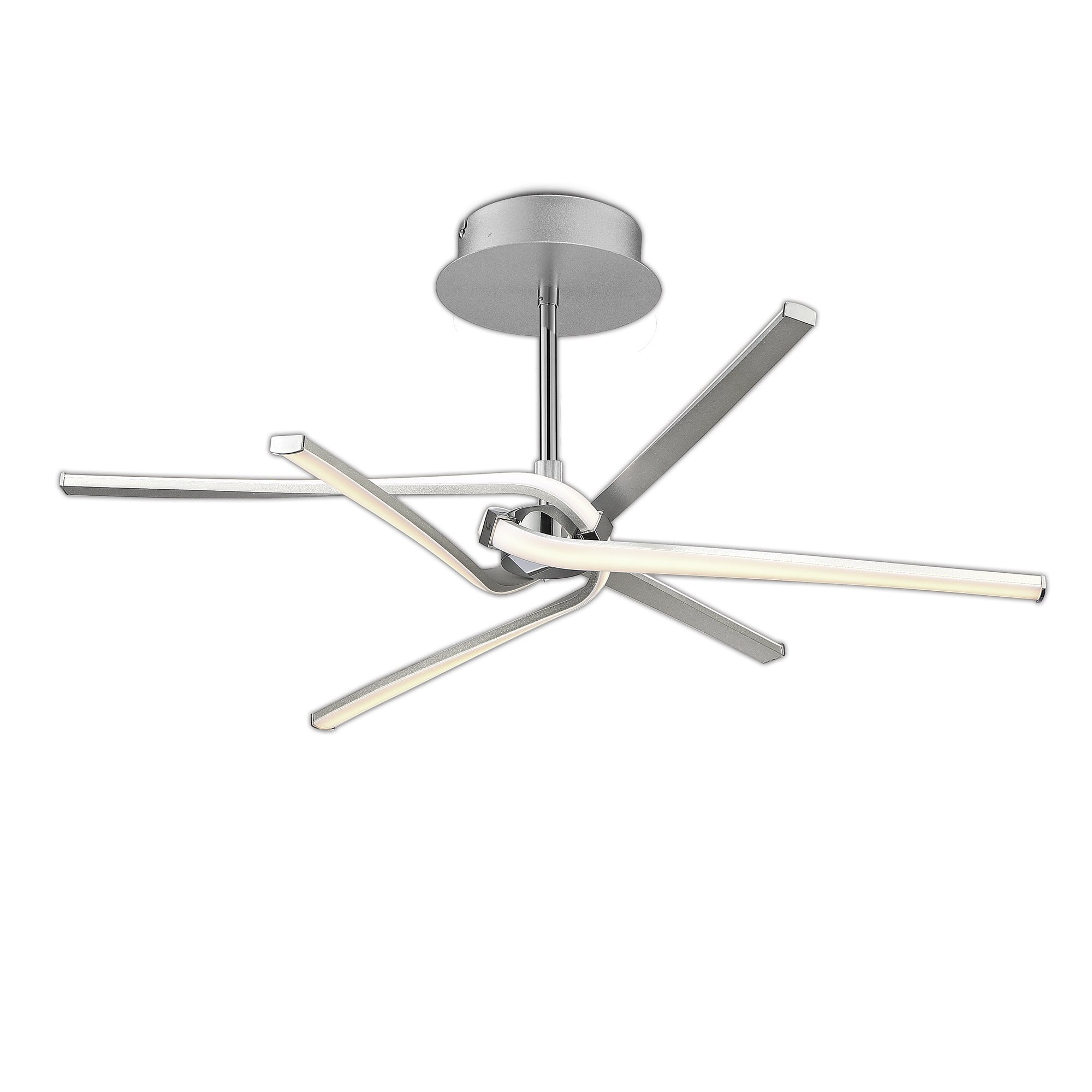 Knot Dimmable LED 3 + 3 Telescopic Ceiling Light In Silver And Chrome Finish M4992