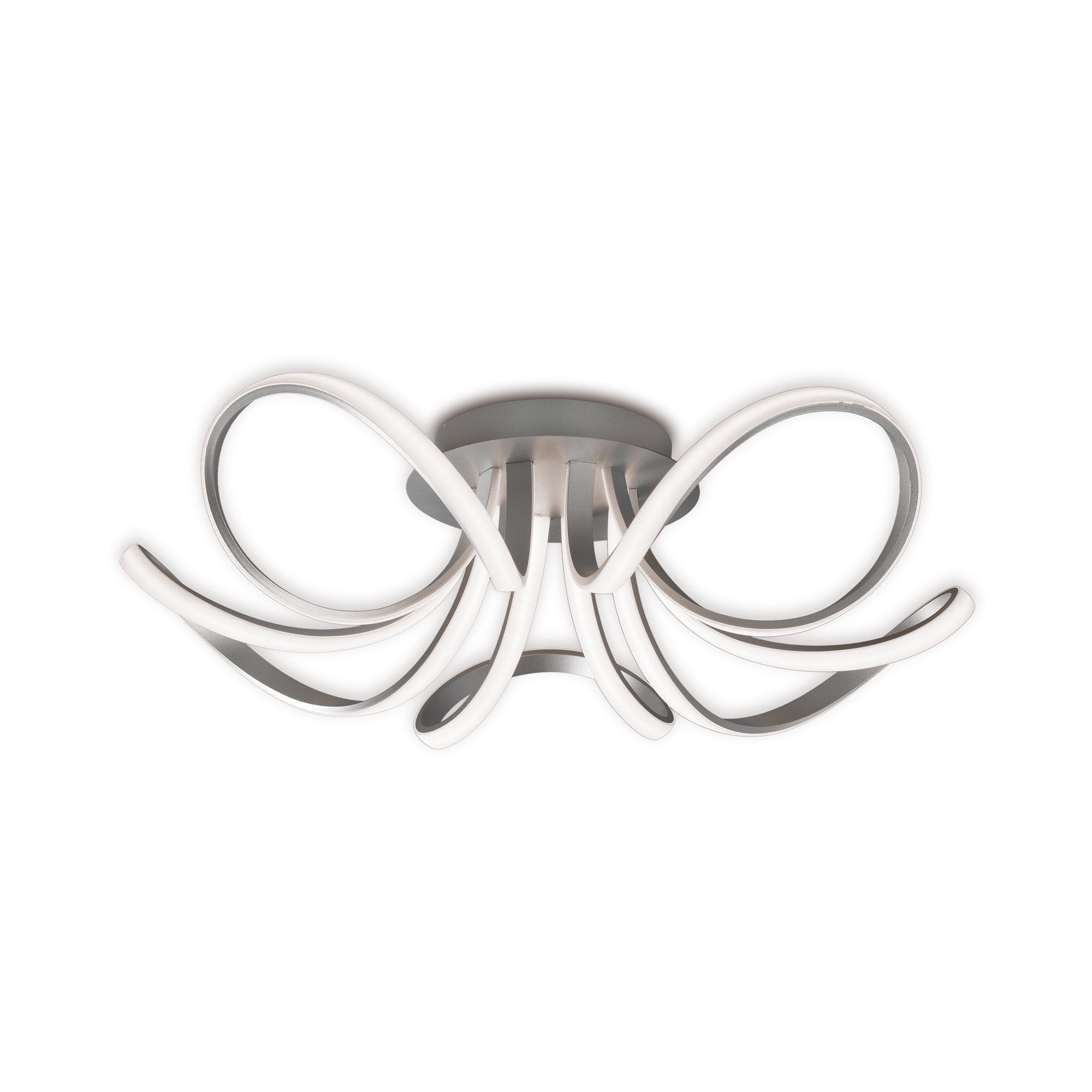 Knot Dimmable LED 5 Light Flush Ceiling Light In Silver And Chrome Finish M5916