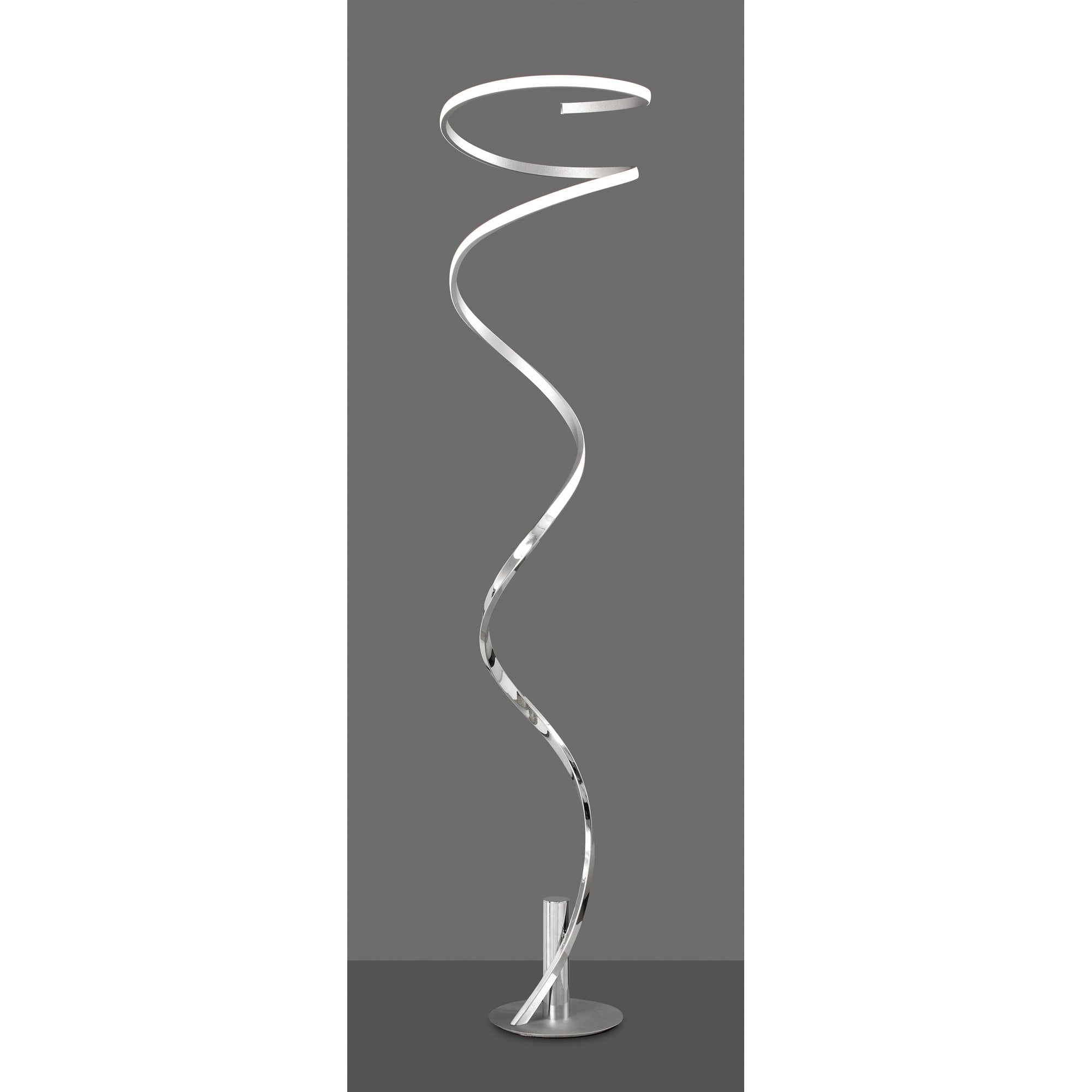 Helix Modern Dimmable LED Floor Lamp In Silver and Chrome Finish M6100