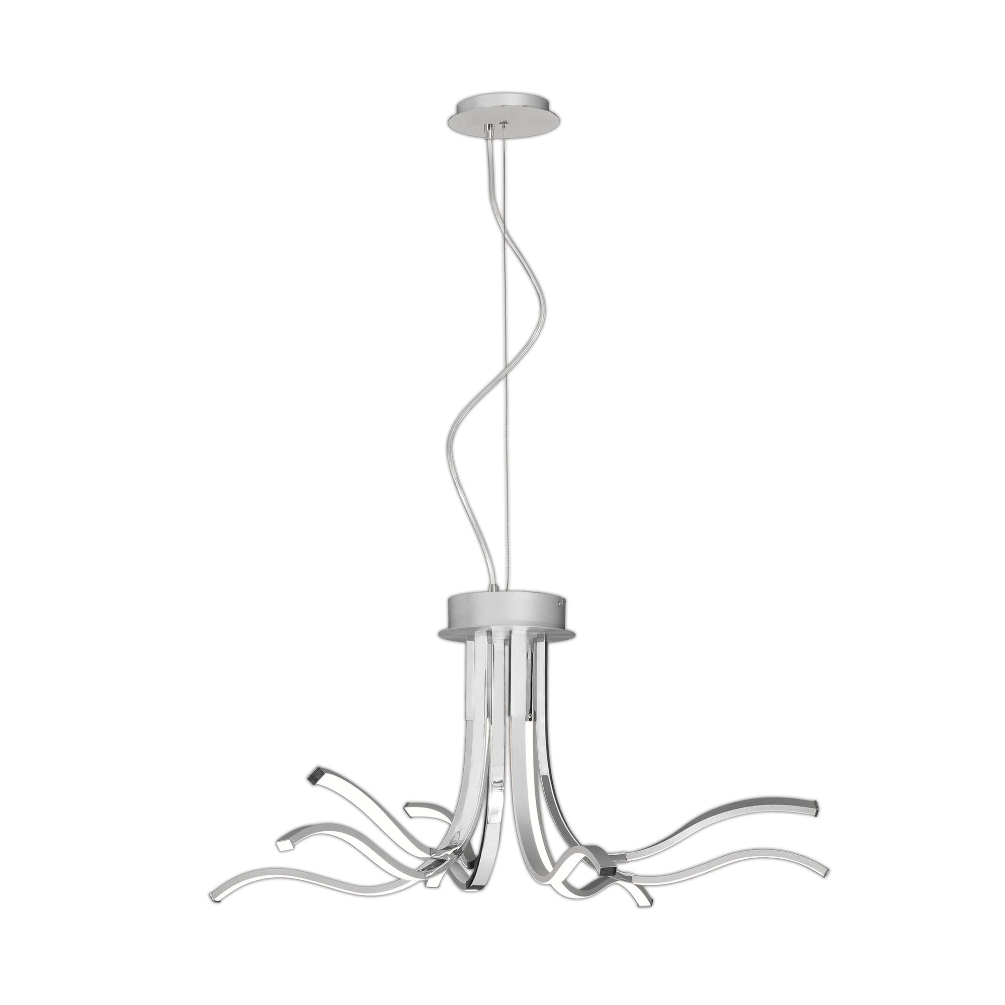 Corinto Modern LED 8 Light Duo Mount Ceiling Light In Silver And Chrome Finish M6105