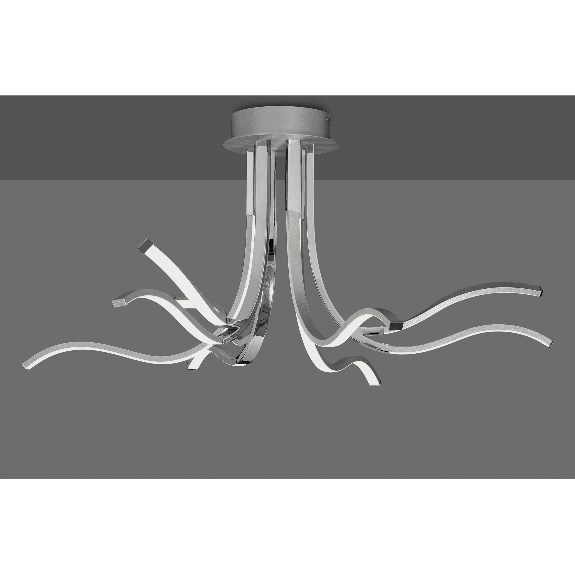 Corinto Modern LED 8 Light Duo Mount Ceiling Light In Silver And Chrome Finish M6105