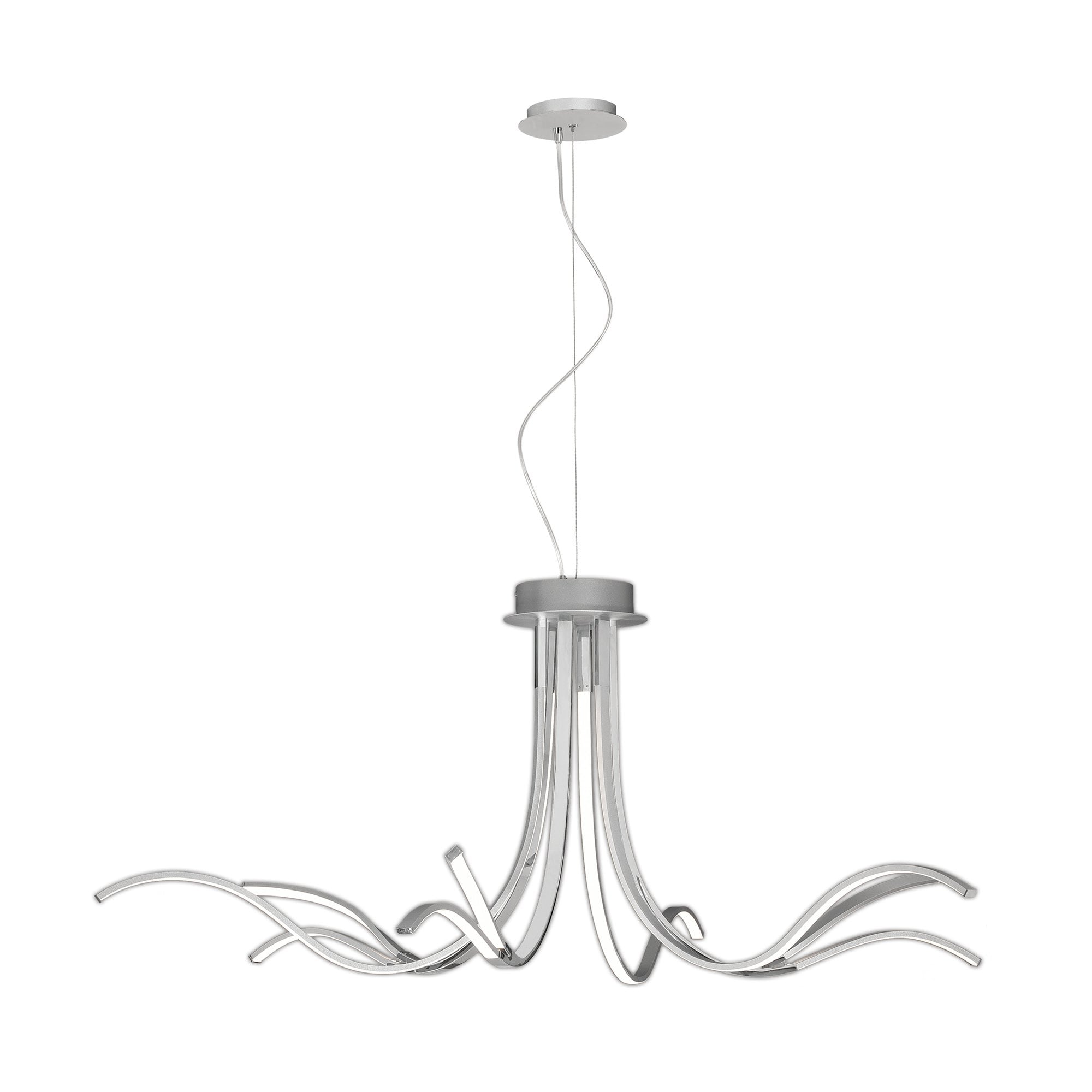 Corinto Modern LED 10 Light Duo Mount Ceiling Light In Silver And Chrome Finish M6106