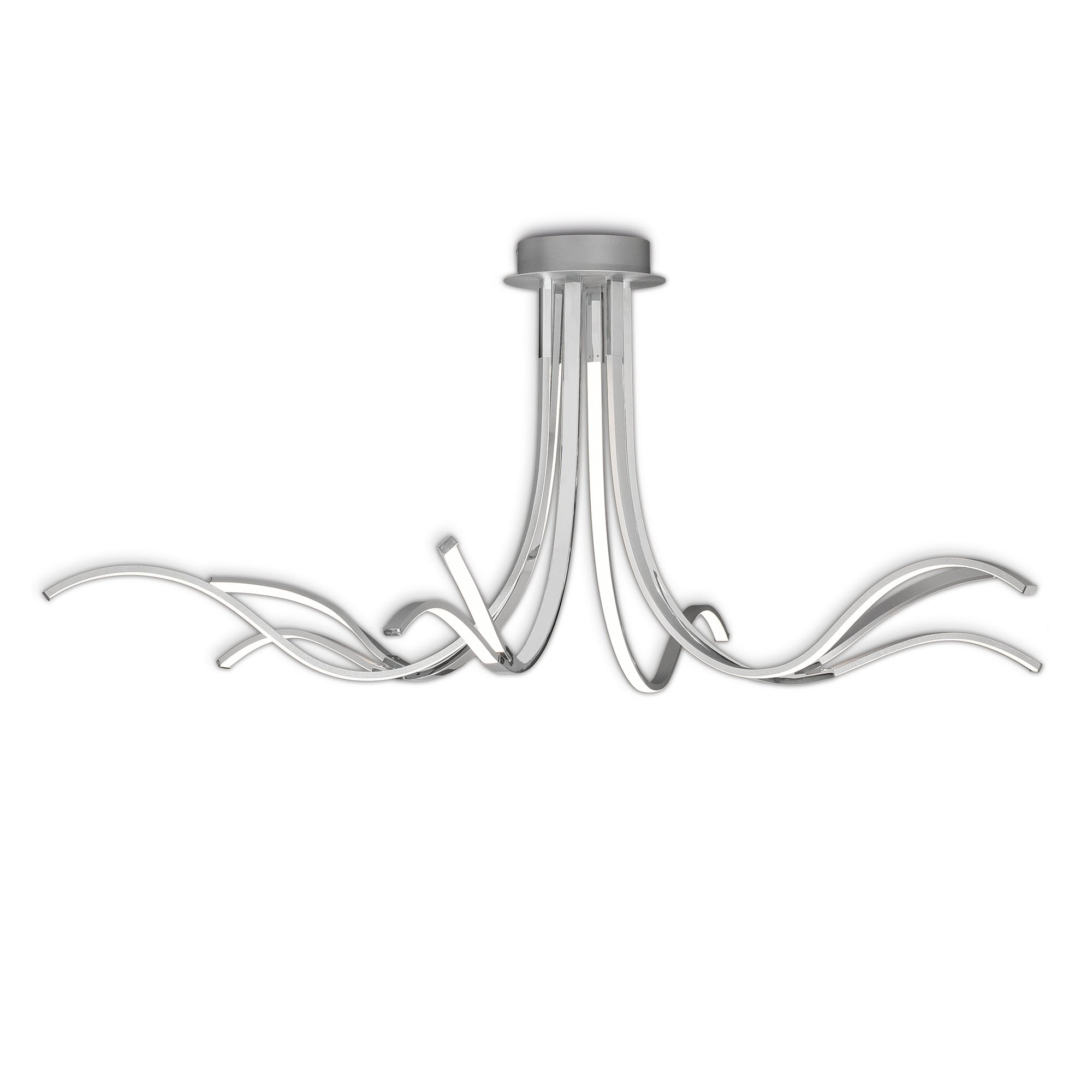 Corinto Modern LED 10 Light Duo Mount Ceiling Light In Silver And Chrome Finish M6106