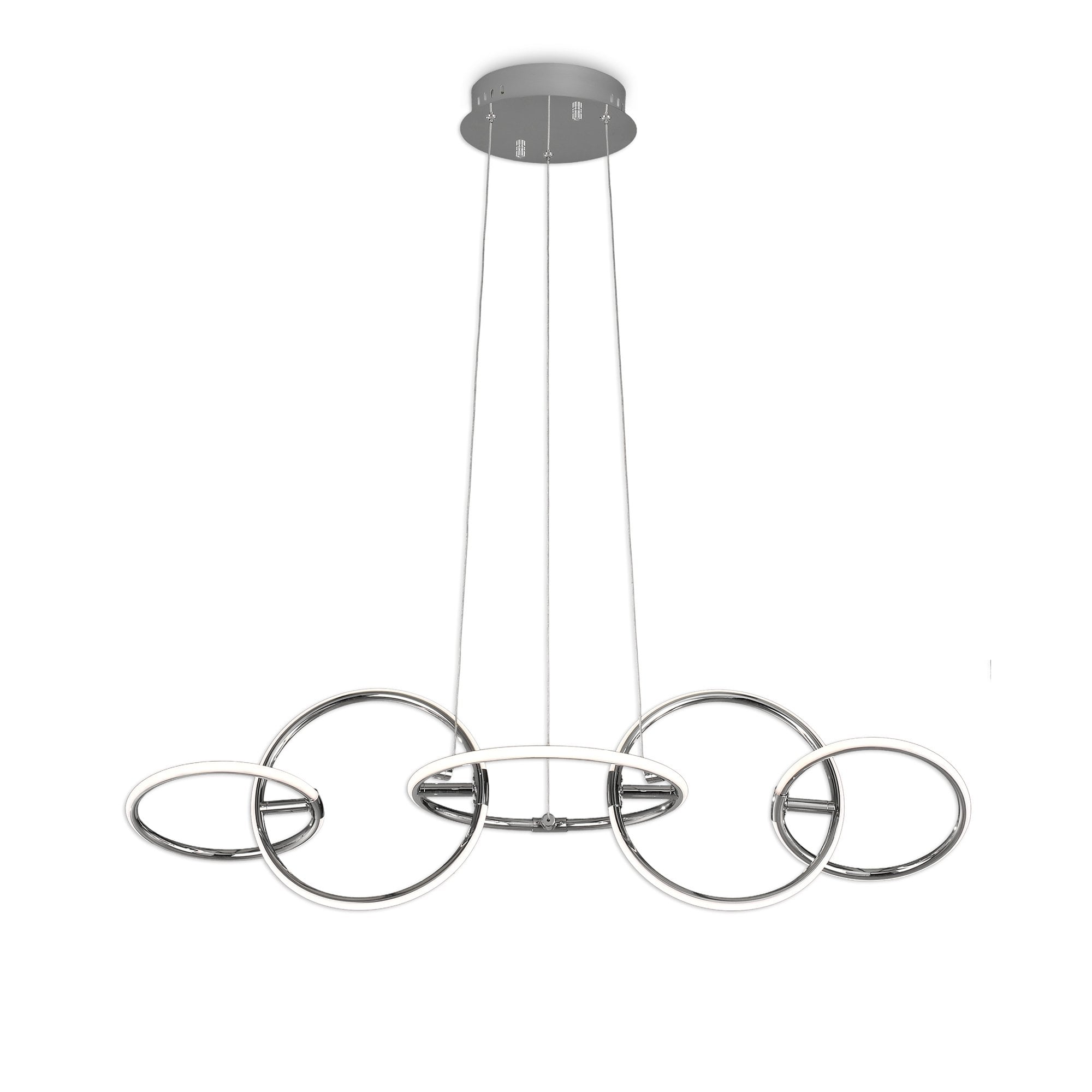 Aros Stylish 5 Light LED Linear Ceiling Pendant In Polished Chrome Finish M5752