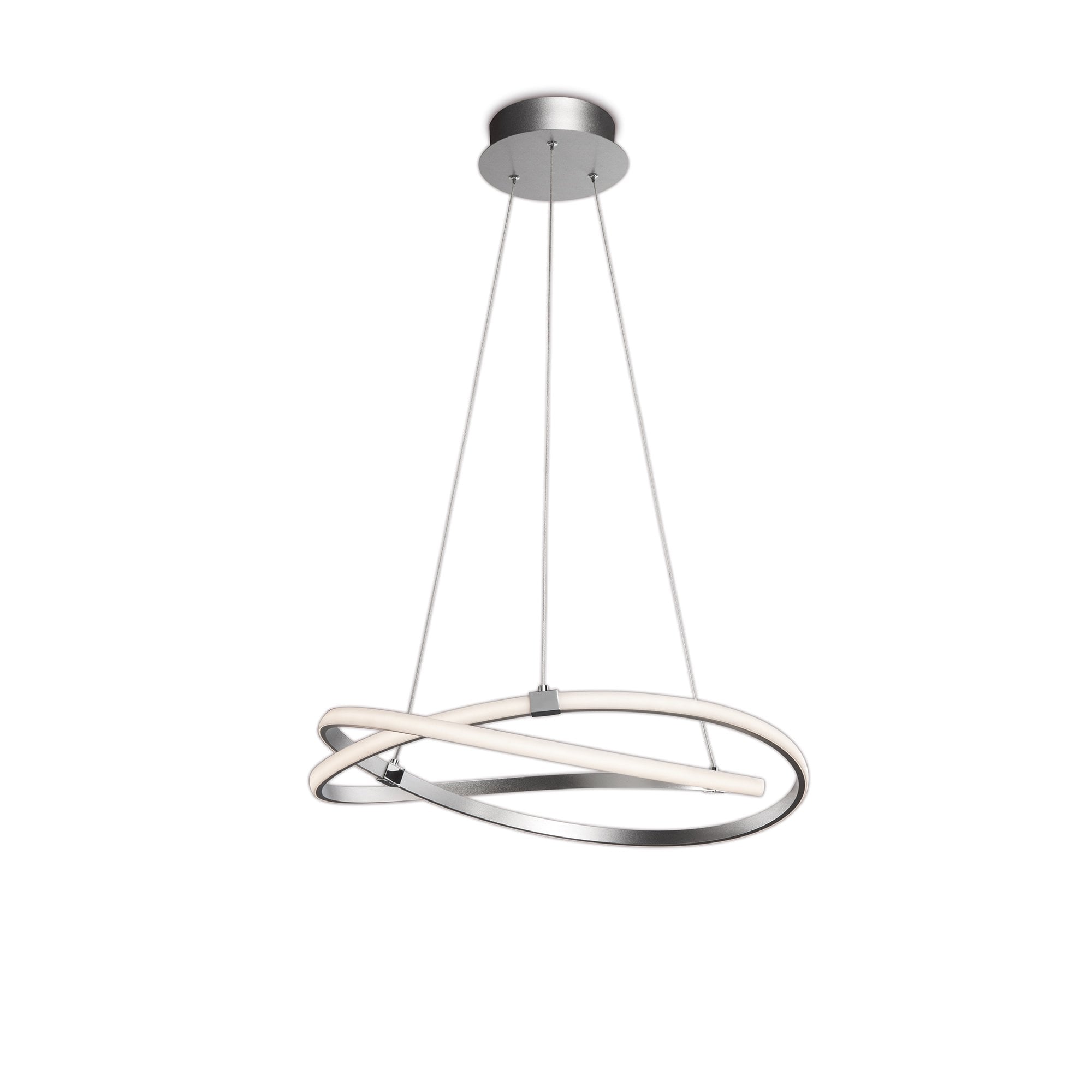 Infinity Dimmable Medium LED Ceiling Pendant Light In Silver And White Finish M5725