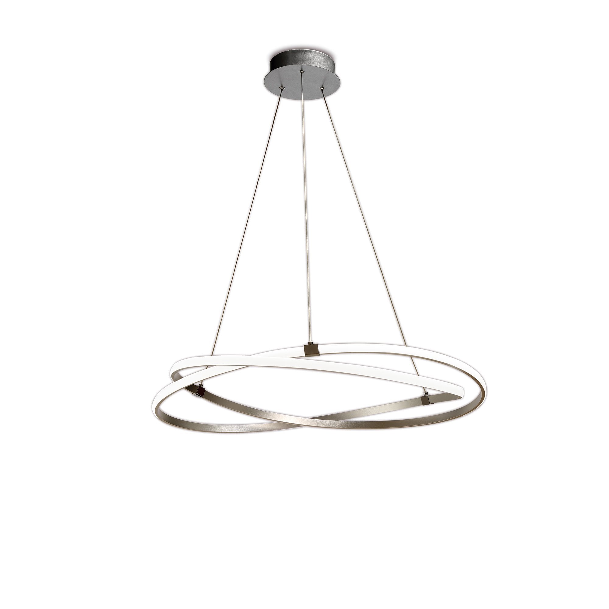 Infinity Dimmable Large LED Ceiling Pendant Light In Silver Finish M5726