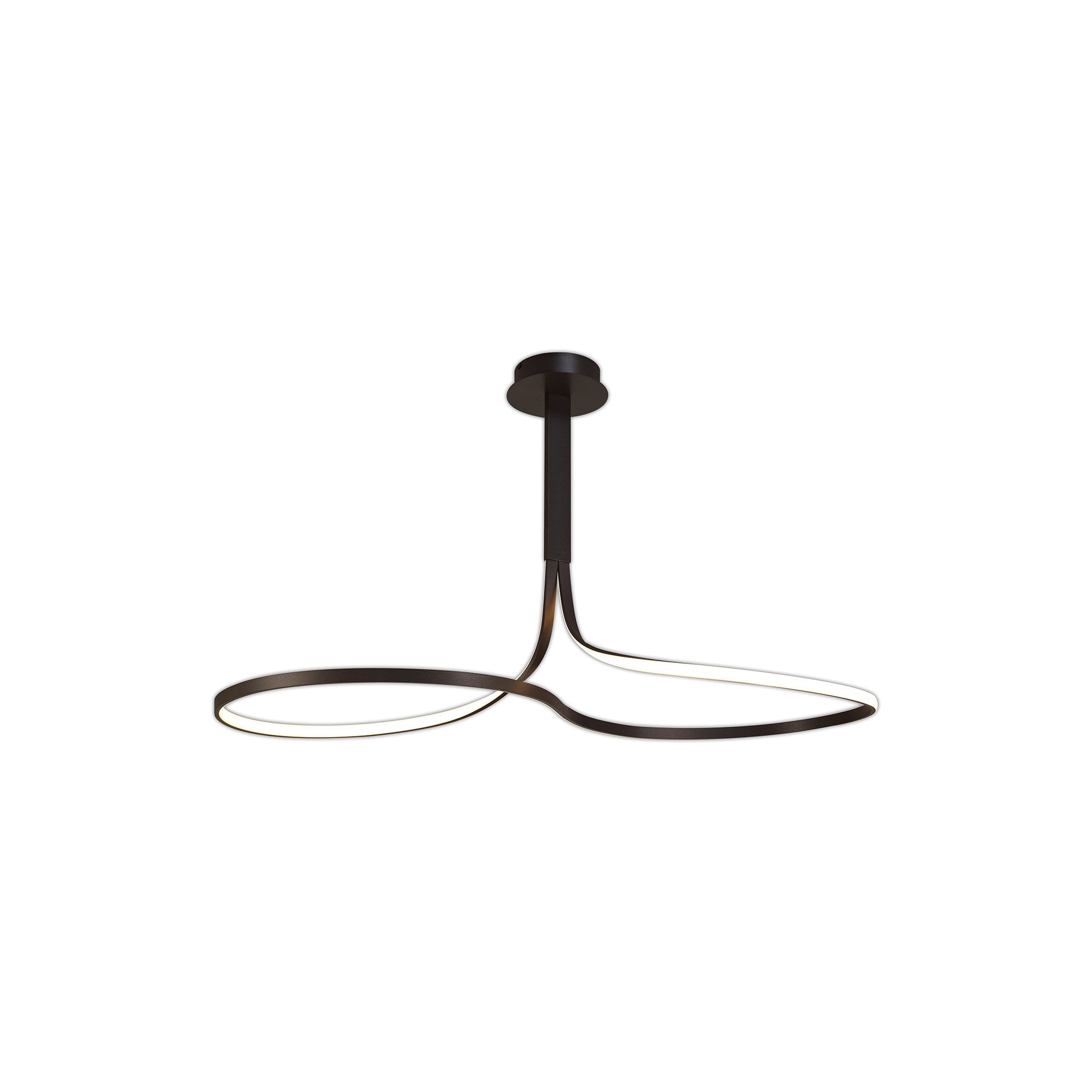Nur XL Modern LED Dimmable Semi Flush Ceiling Light In Brown Oxide M5831