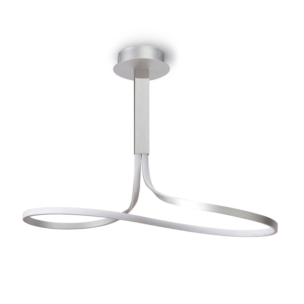 Nur Modern Dimmable LED Semi Flush Ceiling Light In Chrome And Silver M4997