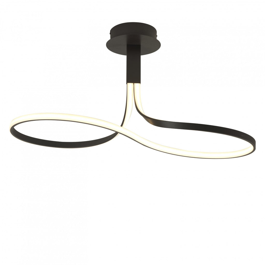 Nur Modern Non Dimmable LED Semi Flush Ceiling Light In Brown Oxide M5360