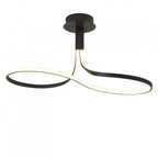 Nur Modern Non Dimmable LED Semi Flush Ceiling Light In Brown Oxide M5360