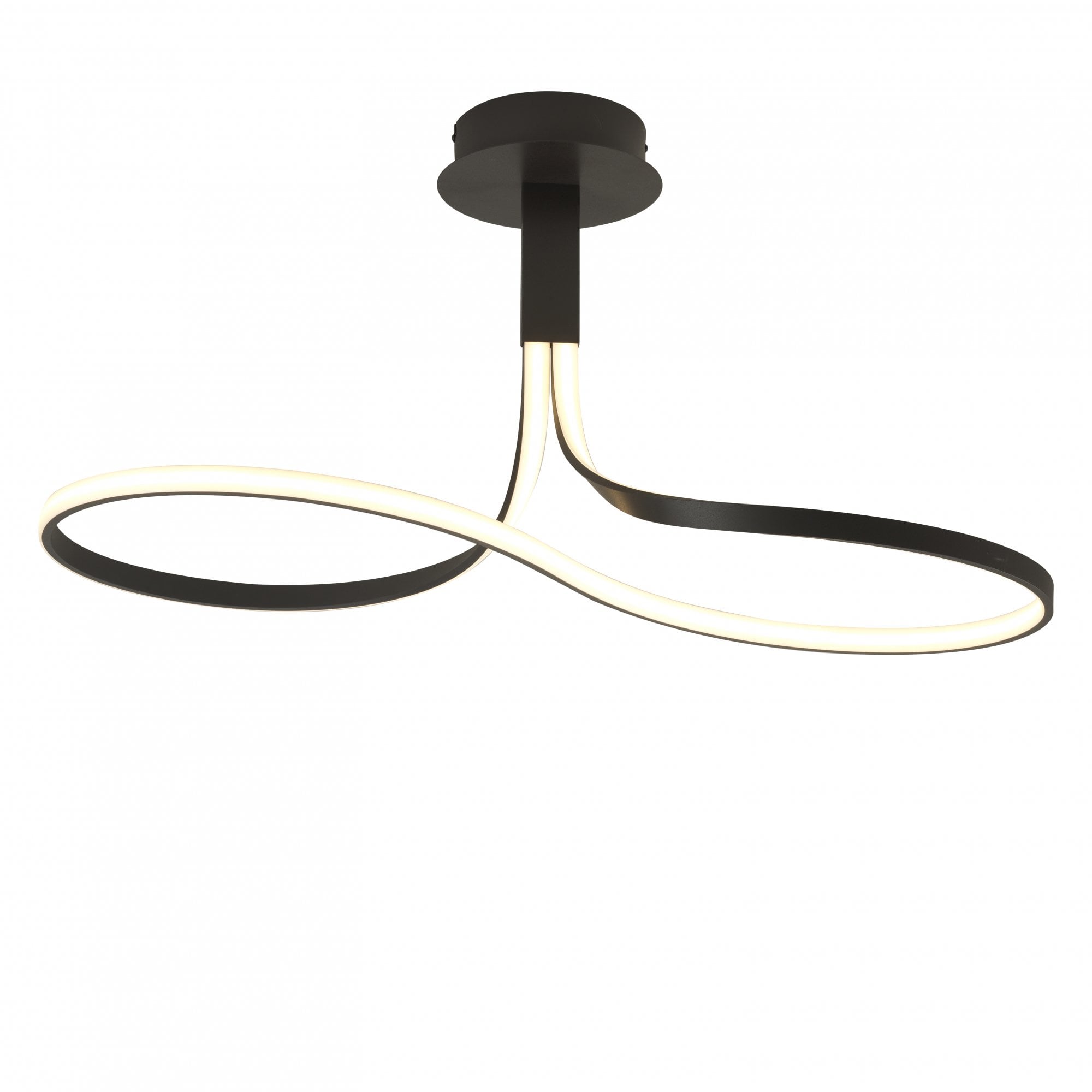 Nur Modern Non Dimmable LED Semi Flush Ceiling Light In Brown Oxide M5360