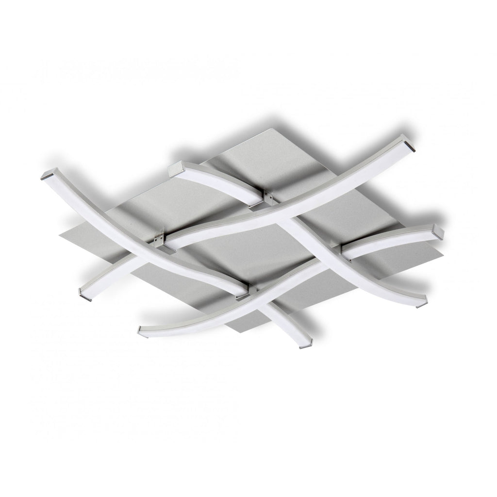Nur Modern LED Semi Flush Ceiling Light In Chrome And Silver Finish M4999