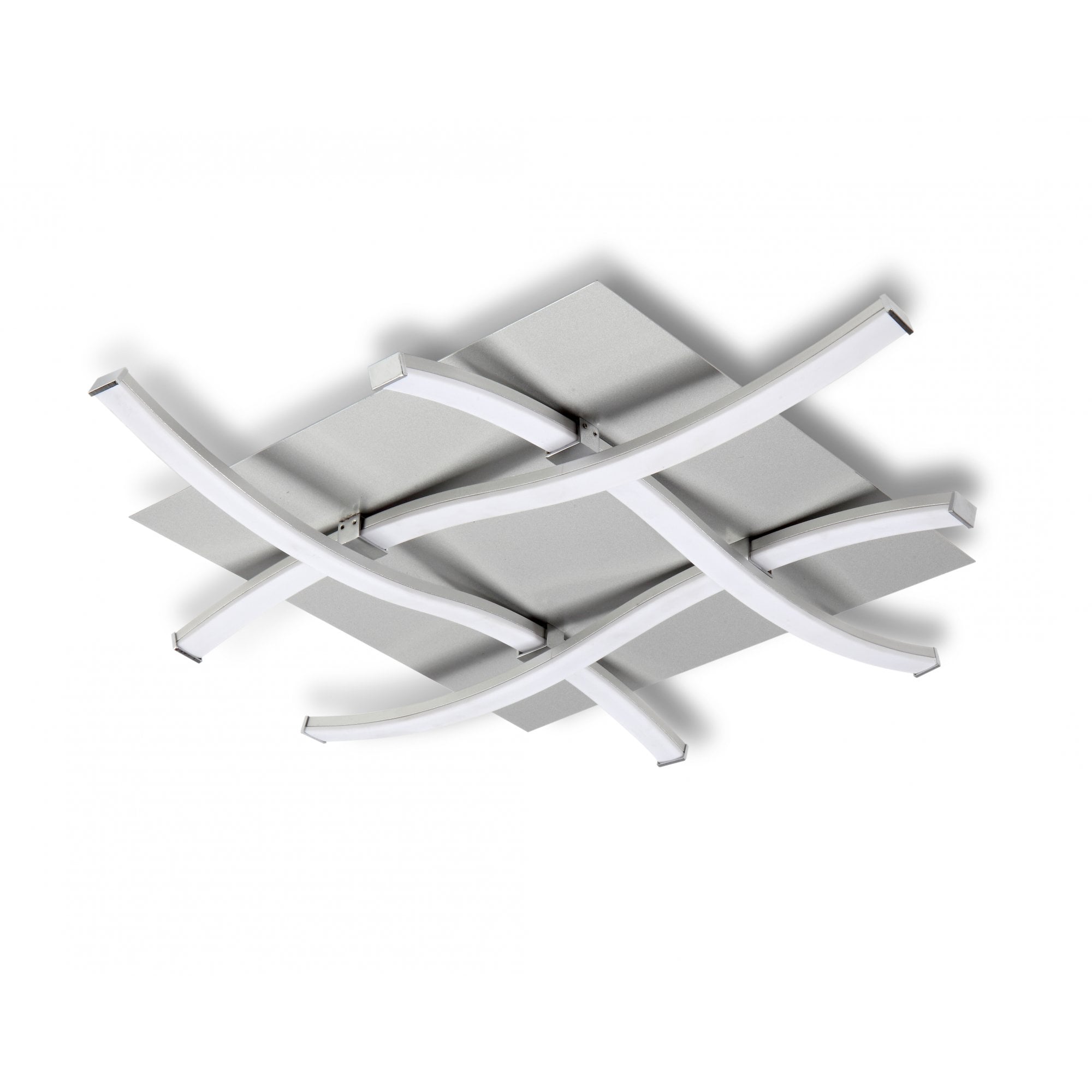 Nur Modern LED Semi Flush Ceiling Light In Chrome And Silver Finish M4999