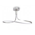 Nur Modern LED Dimmable Semi Flush Ceiling Light In Chrome And Silver M4995