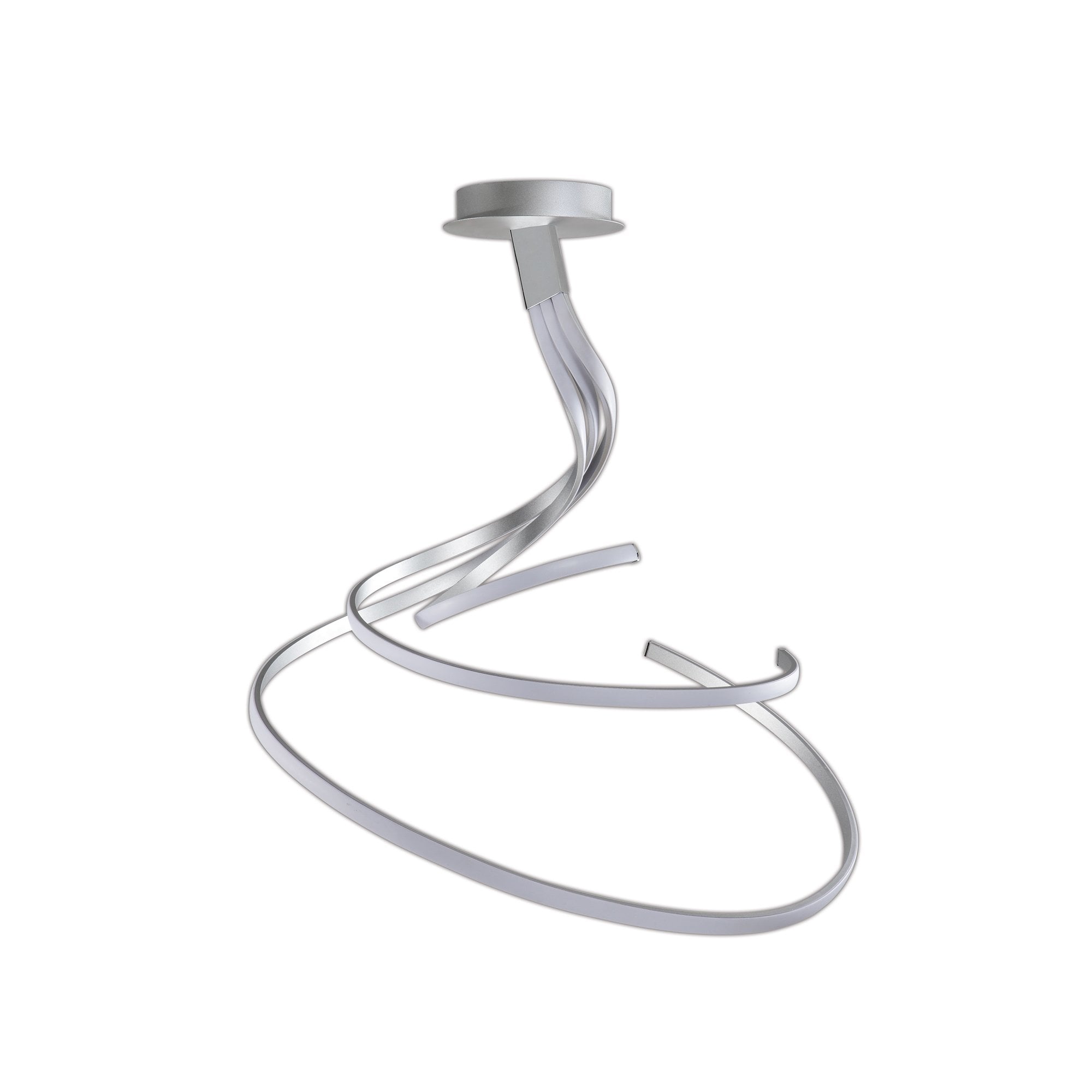 Nur XL Modern LED Dimmable Large Semi Flush Ceiling Light In Chrome And Silver M5821