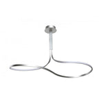 Nur XL Modern LED Semi Flush Ceiling Light In Chrome And Silver M5002