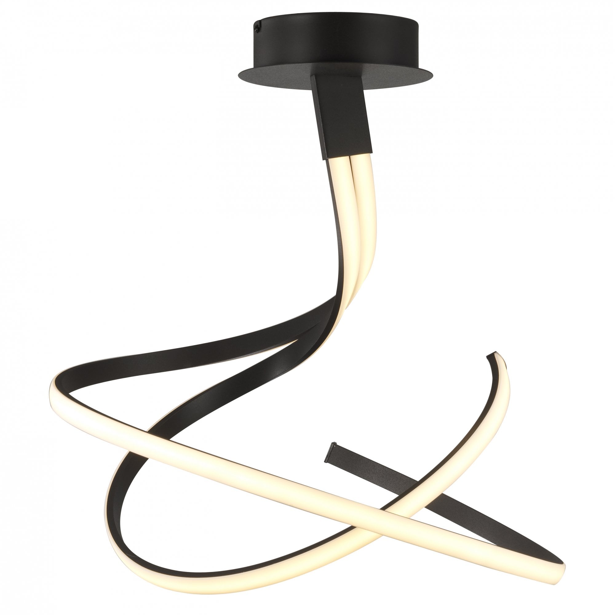 Nur Modern Dimmable LED Semi Flush Ceiling Light In Brown Oxide M5827