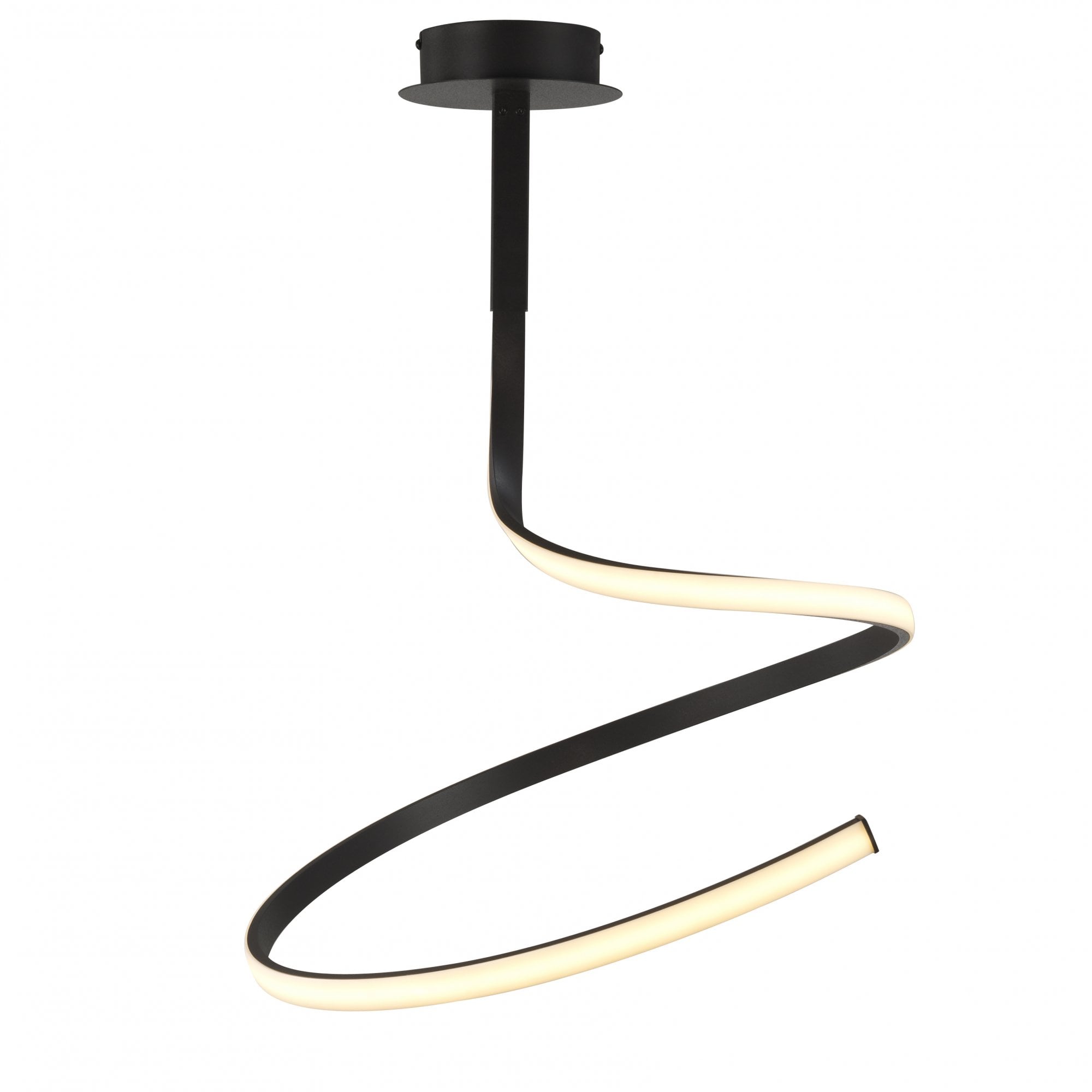 Nur Modern LED Semi Flush Ceiling Light In Brown Oxide Finish M5362