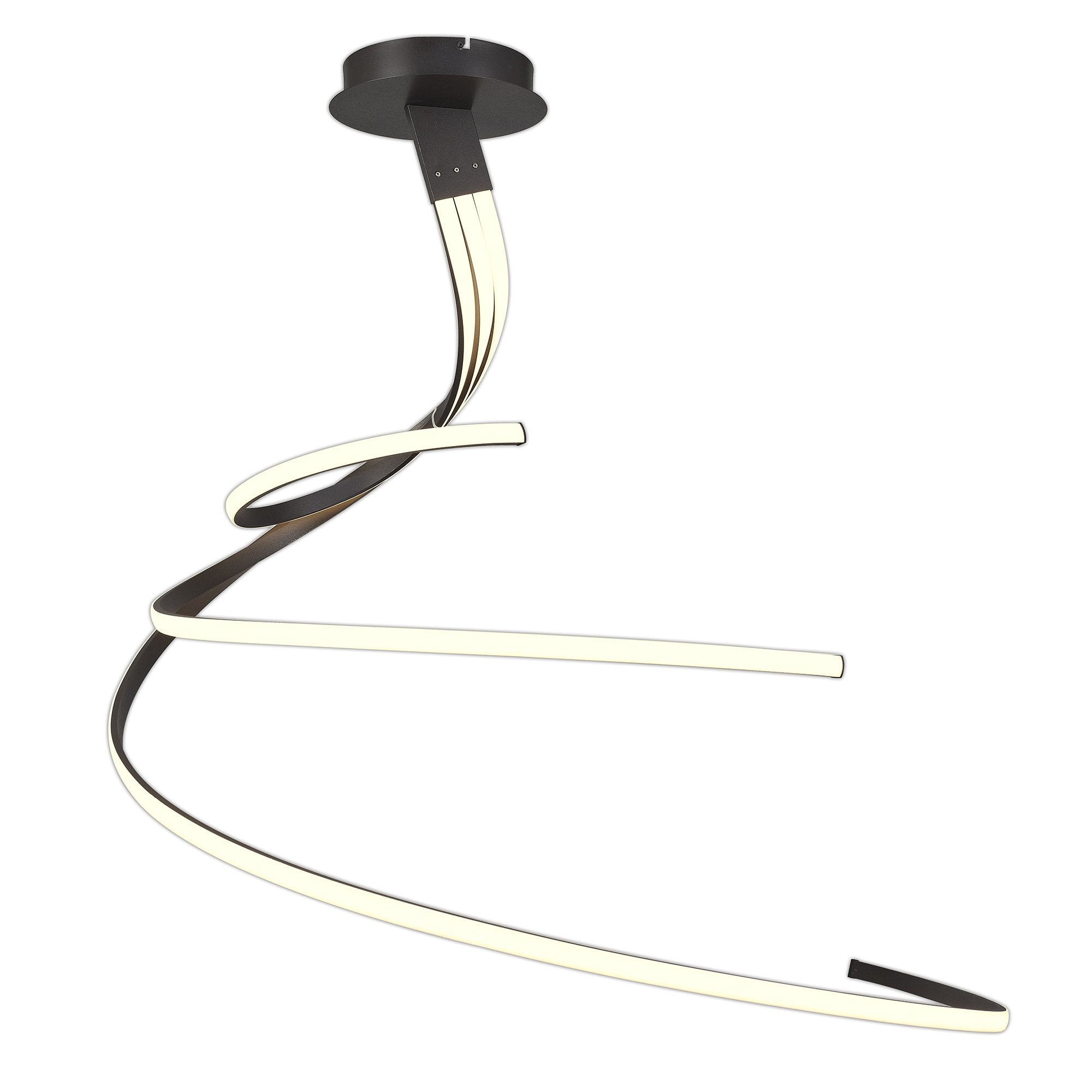 Nur XL Modern LED Large Semi Flush Ceiling Light In Brown Oxide M5807