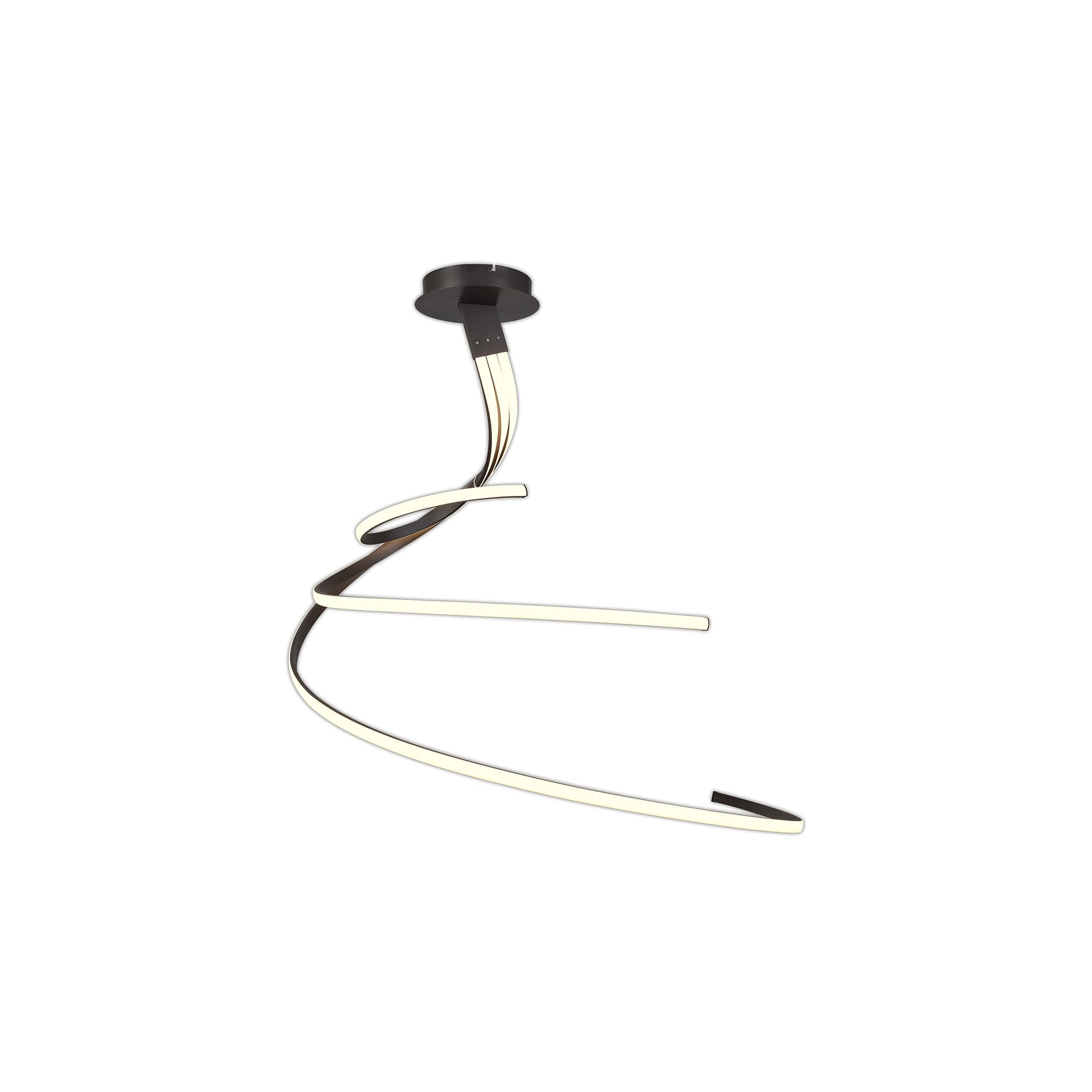 Nur XL Modern LED Dimmable Large Semi Flush Ceiling Light In Brown Oxide M5832