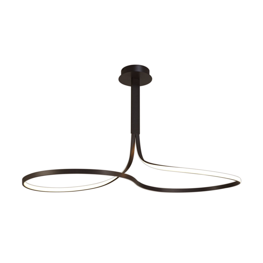 Nur XL Modern LED Semi Flush Ceiling Light In Brown Oxide M5806